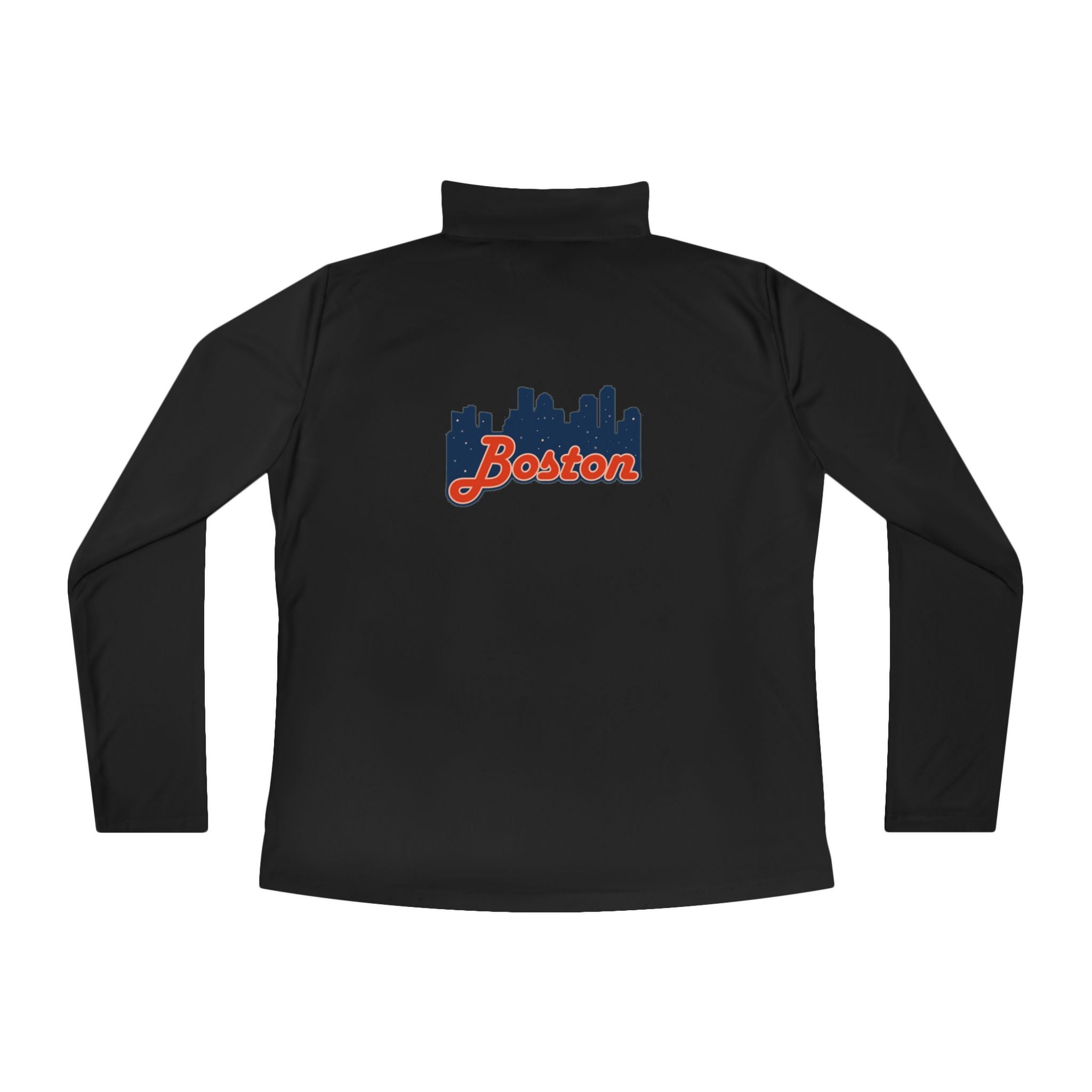 Ladies Quarter-Zip Pullover — Retro Script Skyline Logo