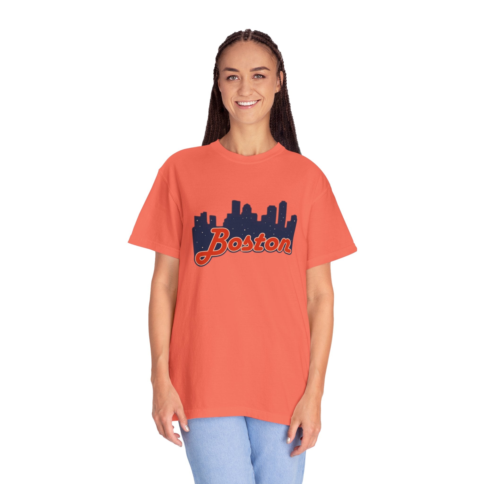 Boston Skyline T-Shirt — Retro Script City Tee
