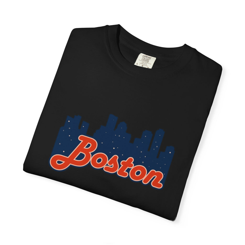 Boston Skyline T-Shirt — Retro Script City Tee