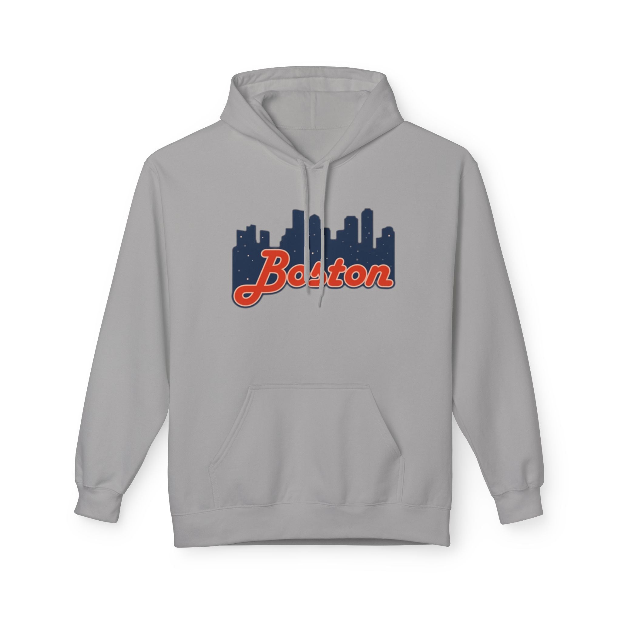 Boston Skyline Hoodie — Retro Script City Skyline Pullover