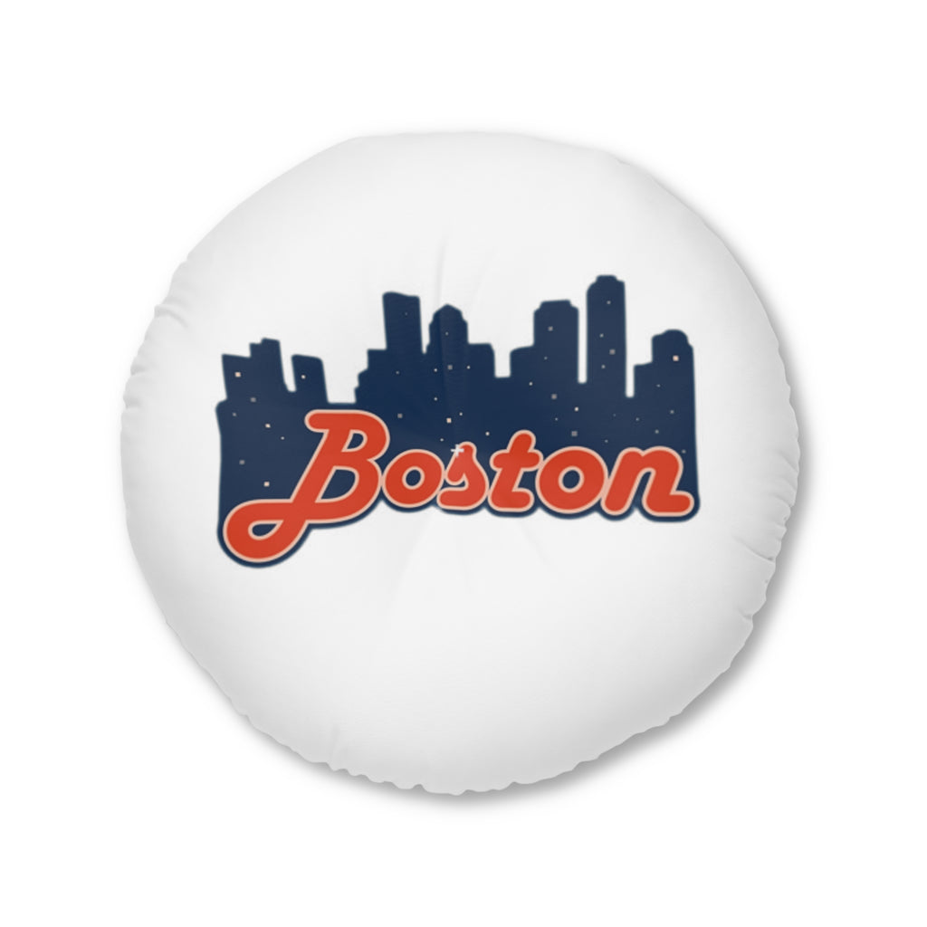 Boston Skyline Round Tufted Floor Pillow — City Pride Home Accent