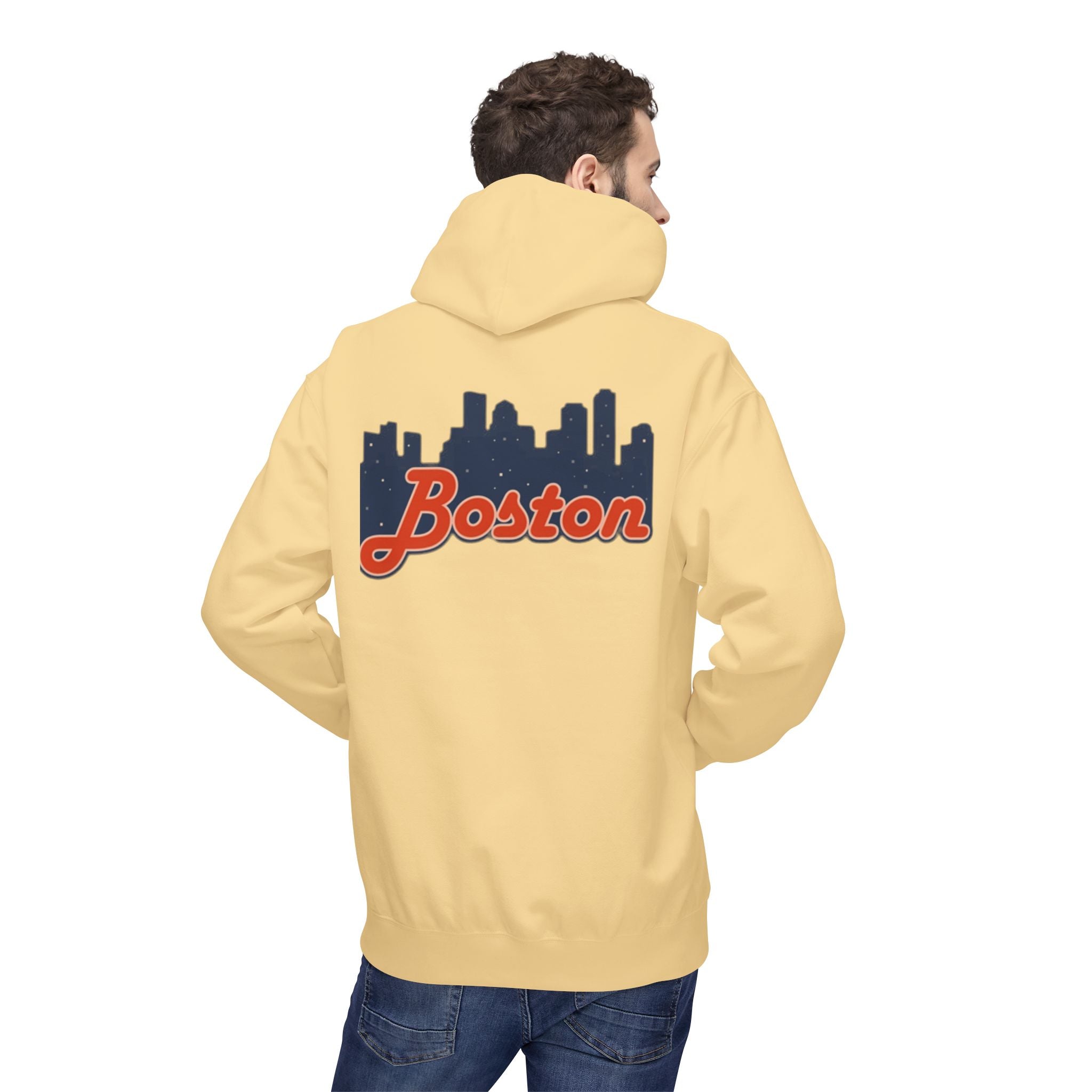 Boston Skyline Hoodie – Retro Script City Sweatshirt