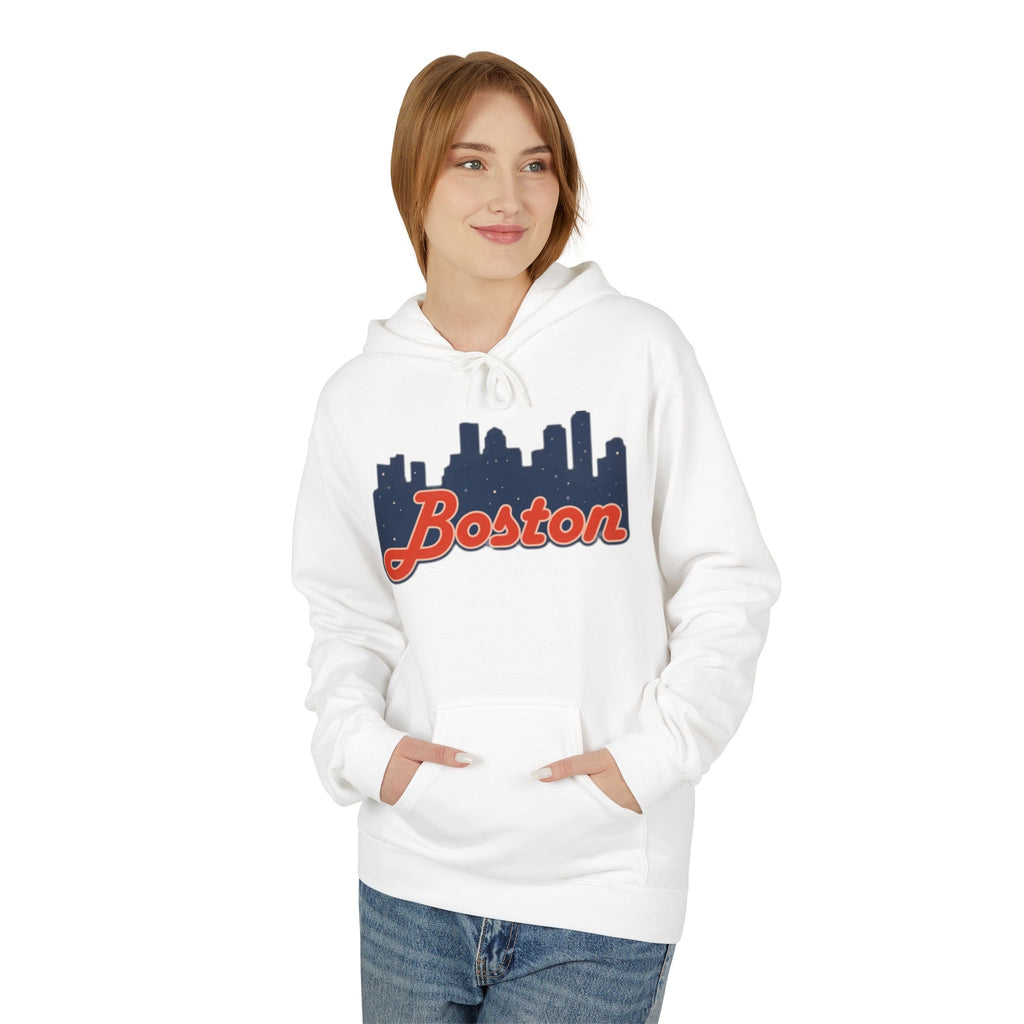 Boston Skyline Hoodie – Retro Script City Sweatshirt