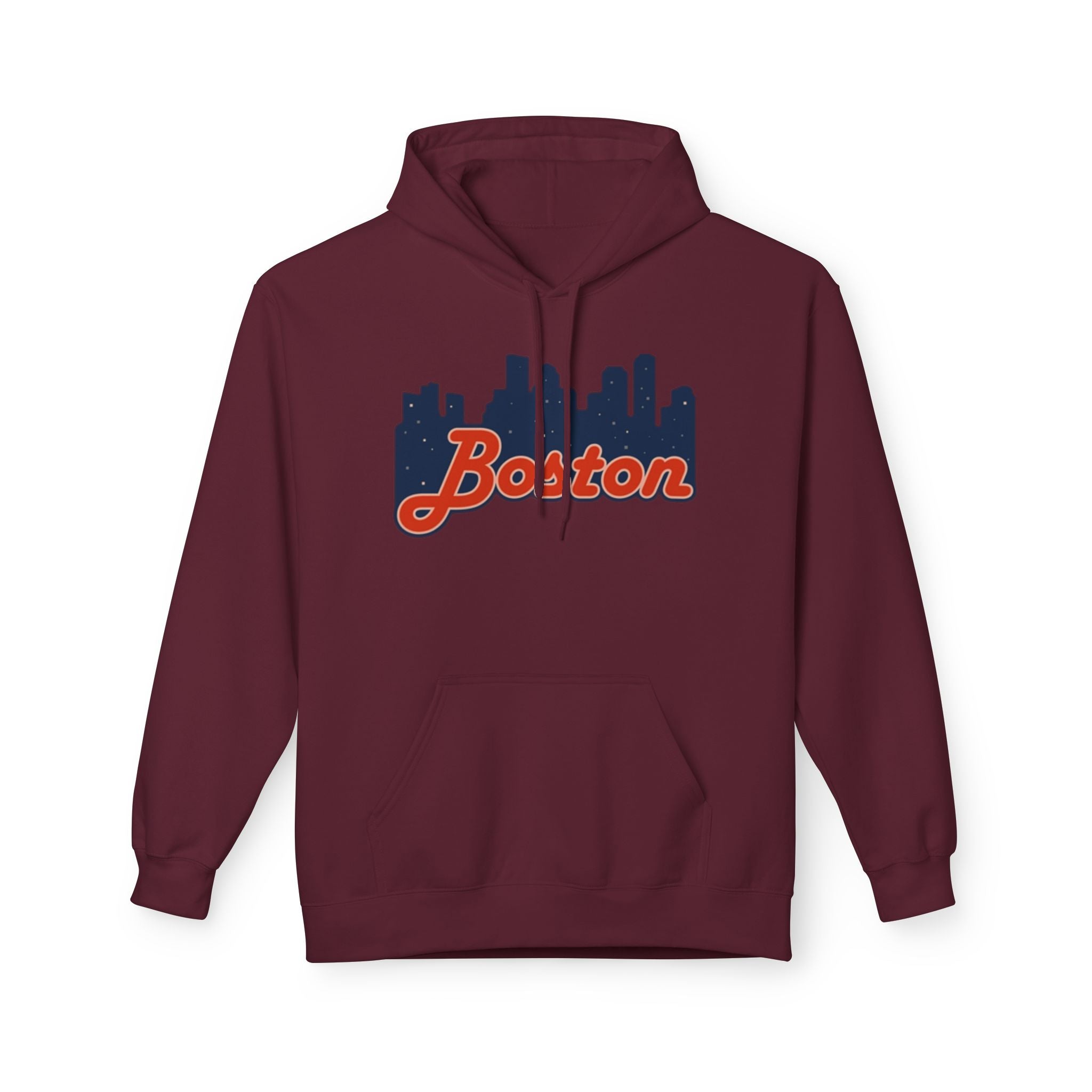Boston Skyline Hoodie – Retro Script City Sweatshirt