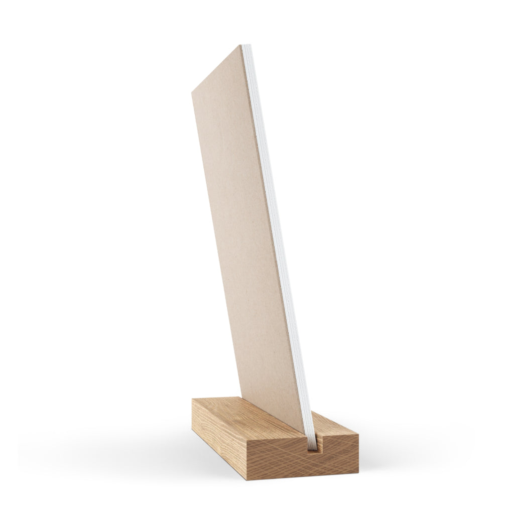 Boston Skyline Vertical Desk Calendar 2025 — Minimal Wooden Stand
