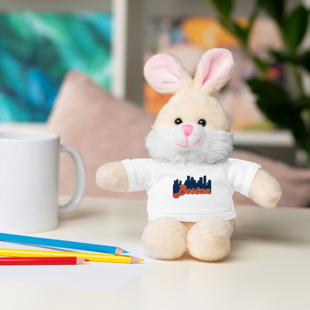Boston Skyline Teddy Bear with 'Boston' Tee — Plush Souvenir Gift