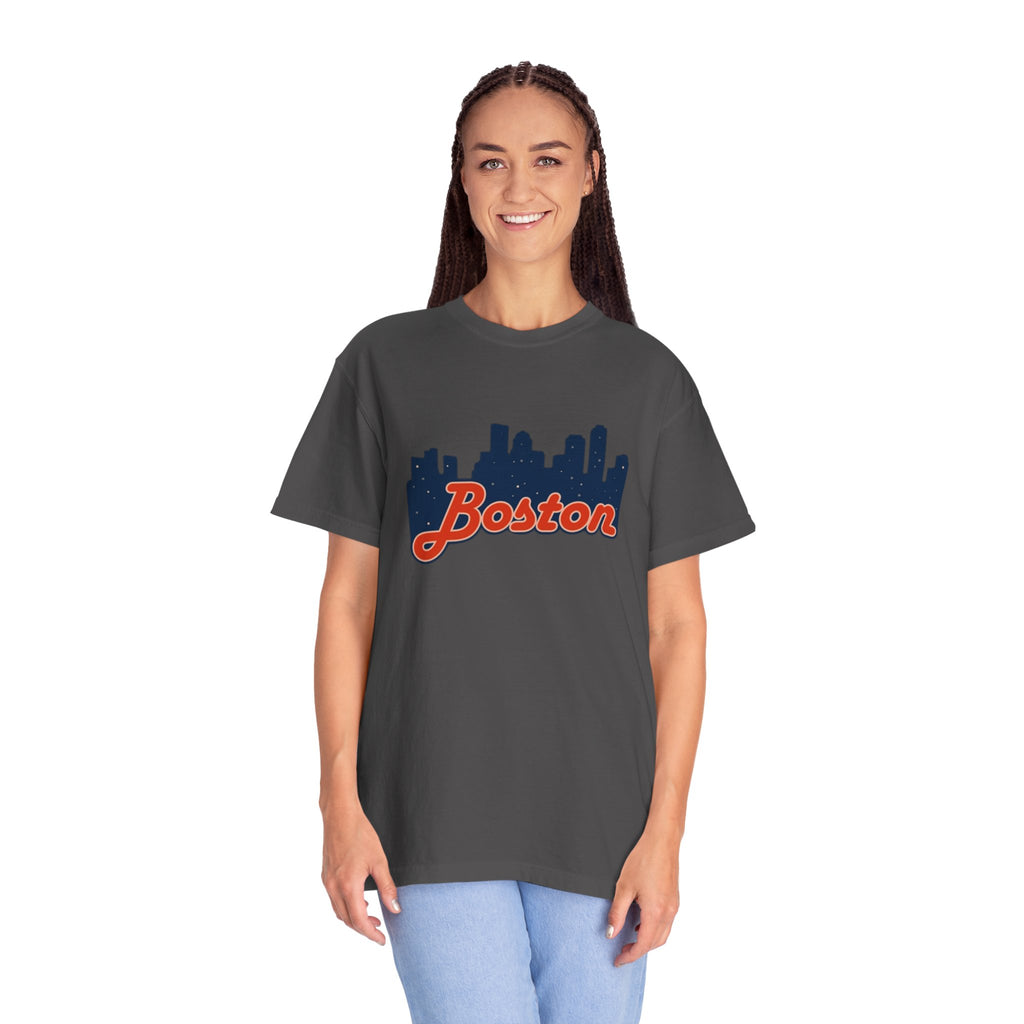 Boston Skyline T-Shirt — Retro Script City Tee