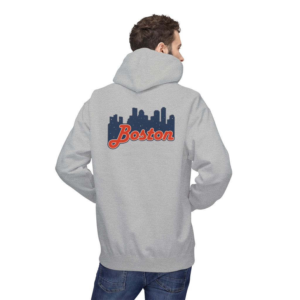 Boston Skyline Hoodie — Retro Script City Skyline Pullover