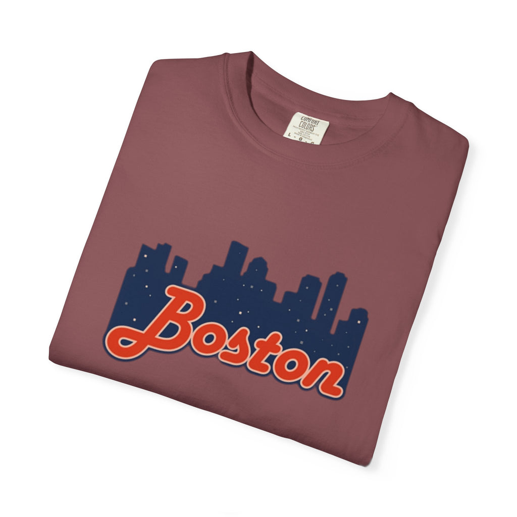Boston Skyline T-Shirt — Retro Script City Tee