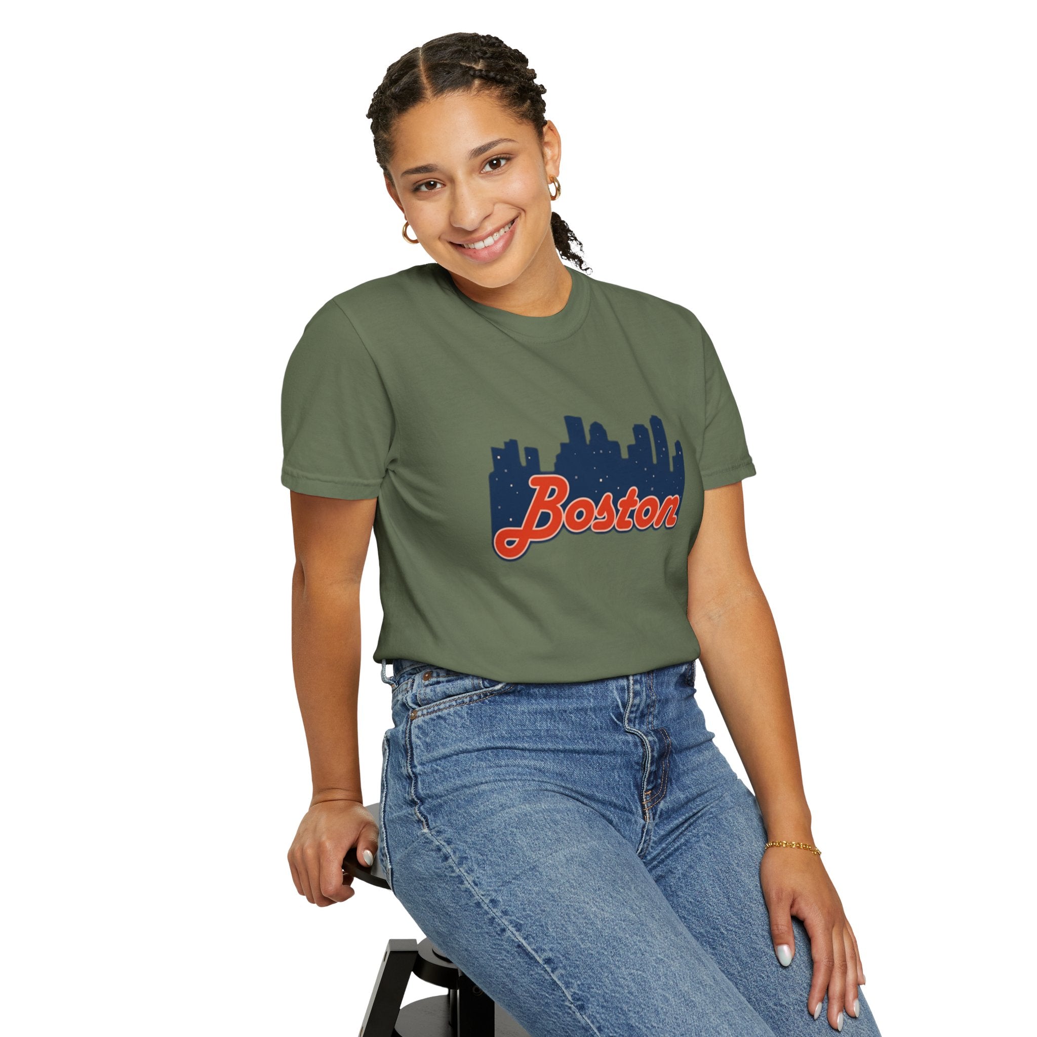 Boston Skyline T-Shirt — Retro Script City Tee