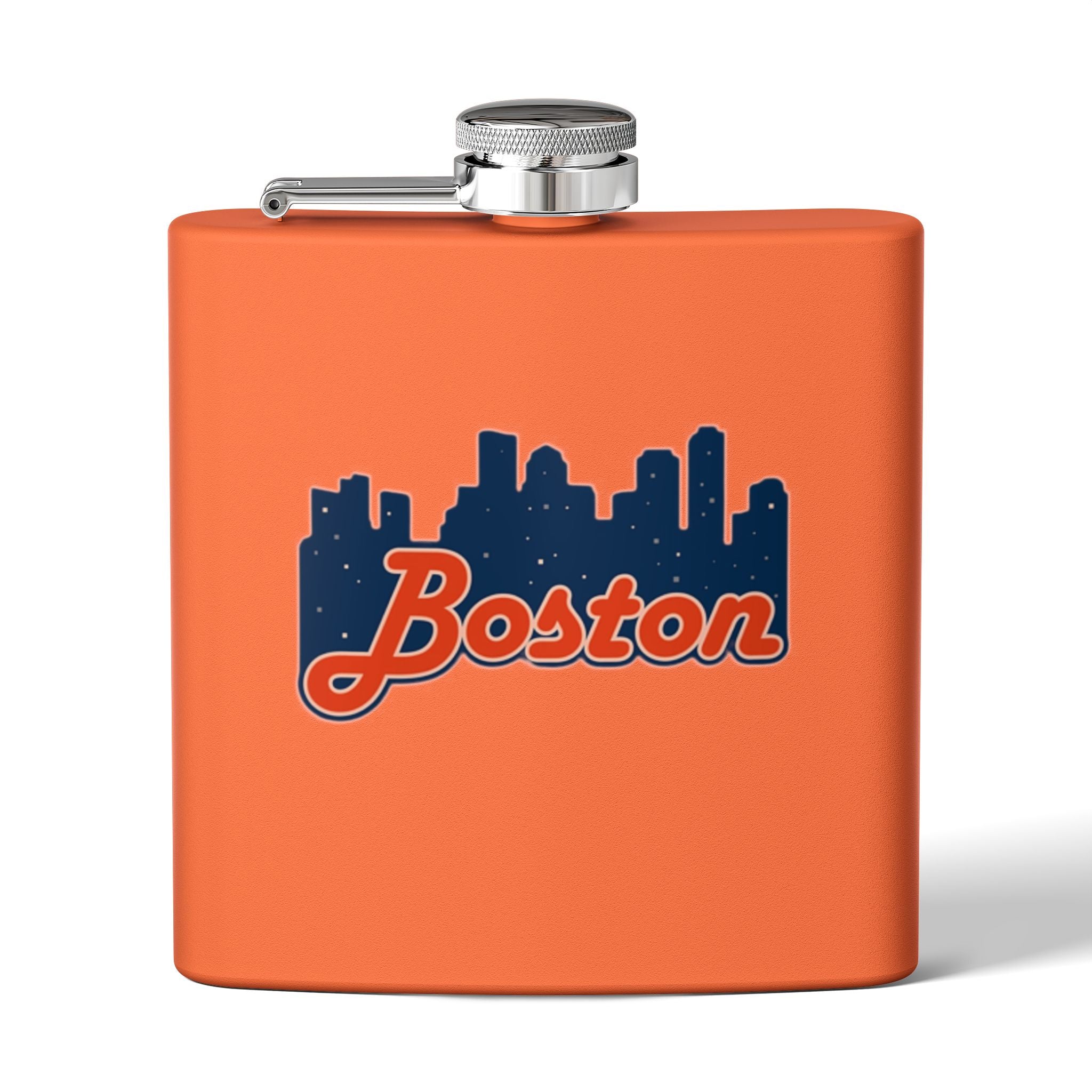 Boston Skyline Stainless Steel Flask — 6oz Travel Hip Flask