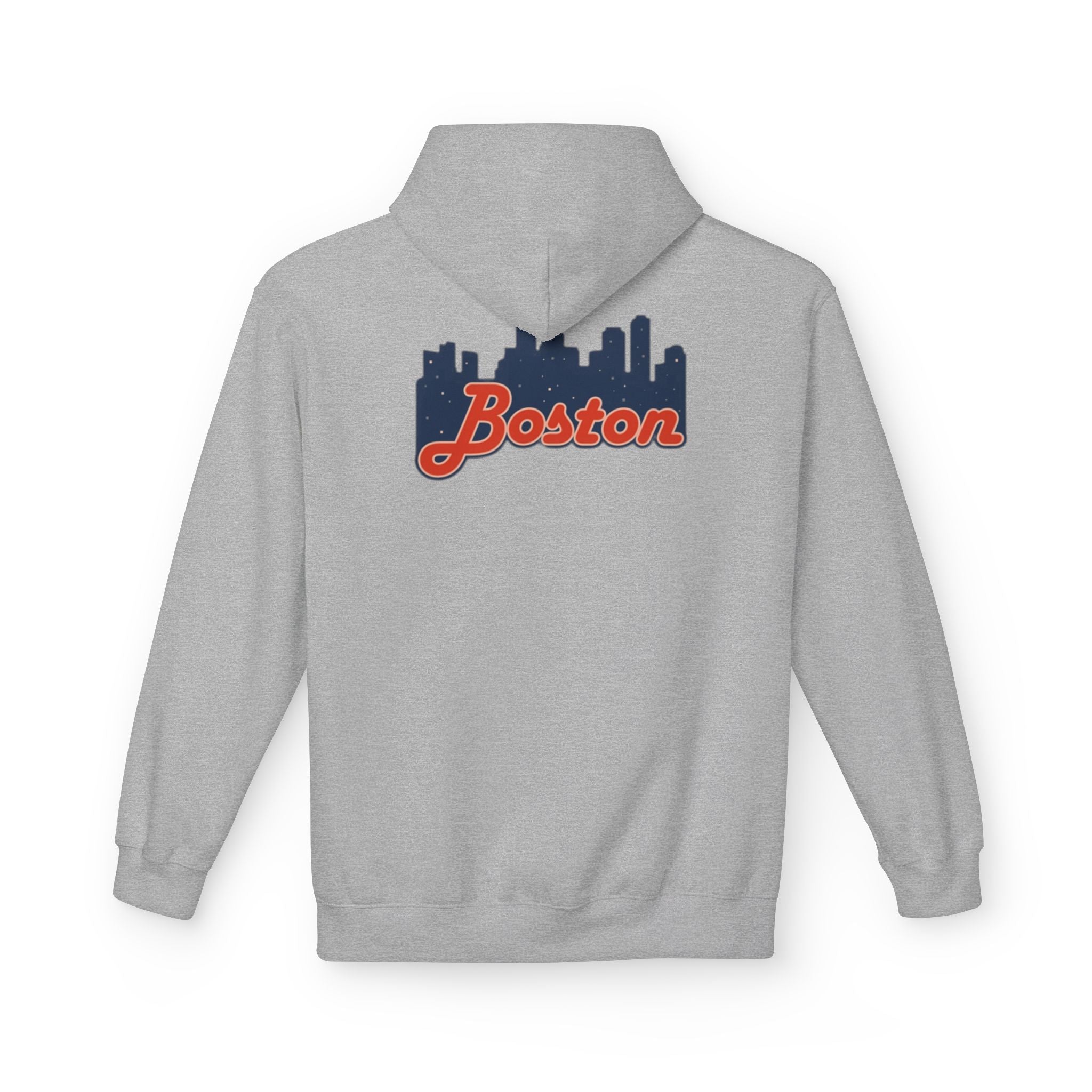Boston Skyline Hoodie — Retro Script City Skyline Pullover