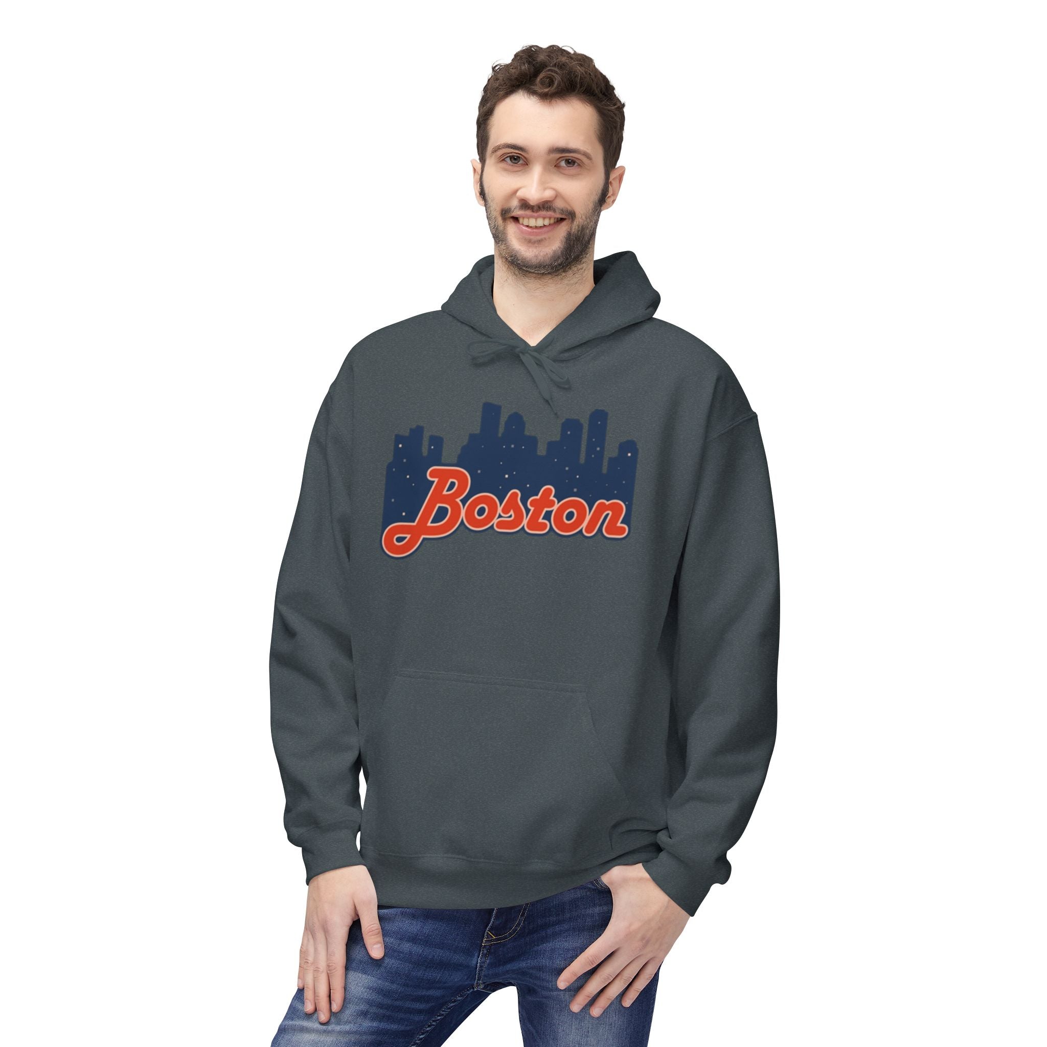 Boston Skyline Hoodie – Retro Script City Sweatshirt