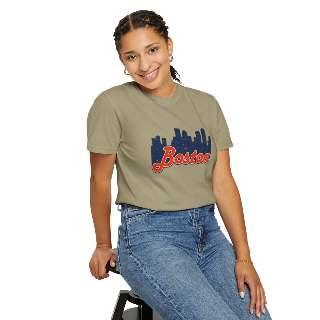 Boston Skyline T-Shirt — Retro Script City Tee