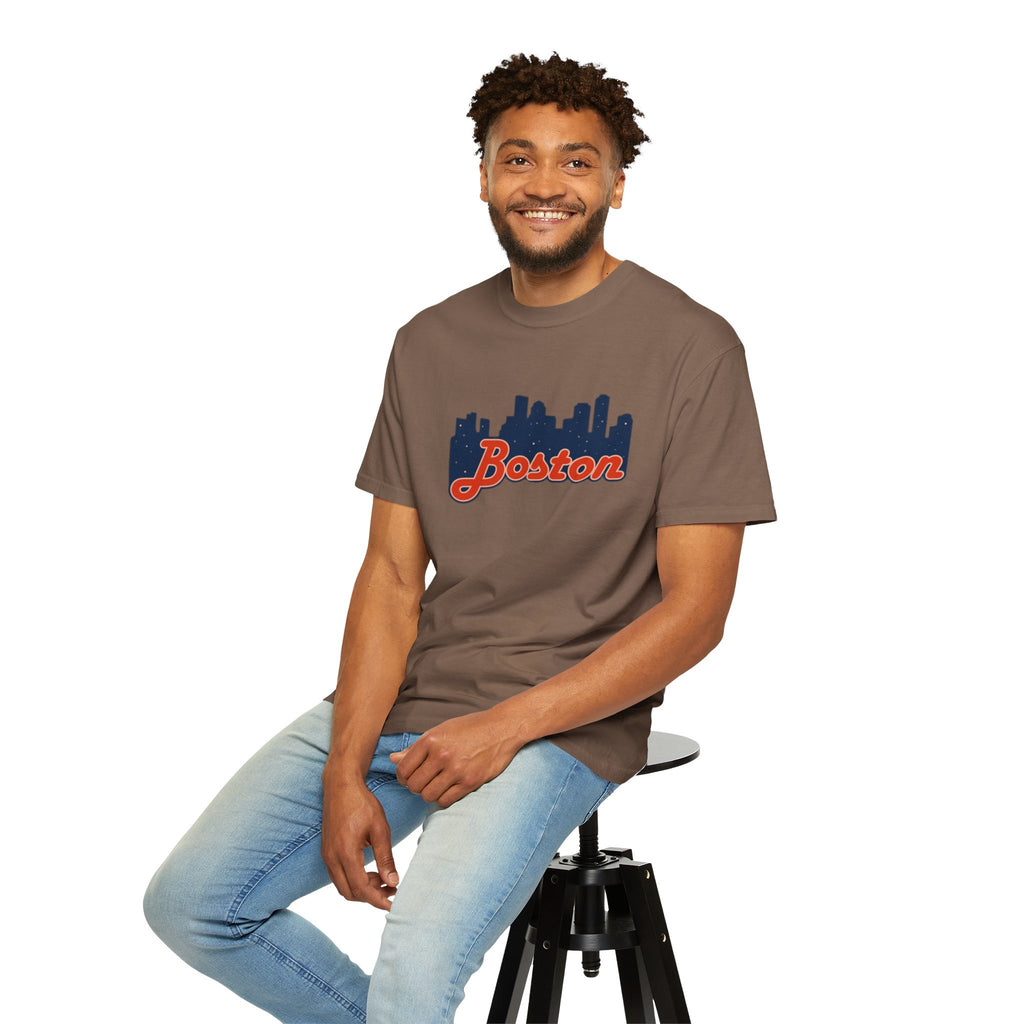 Boston Skyline T-Shirt — Retro Script City Tee