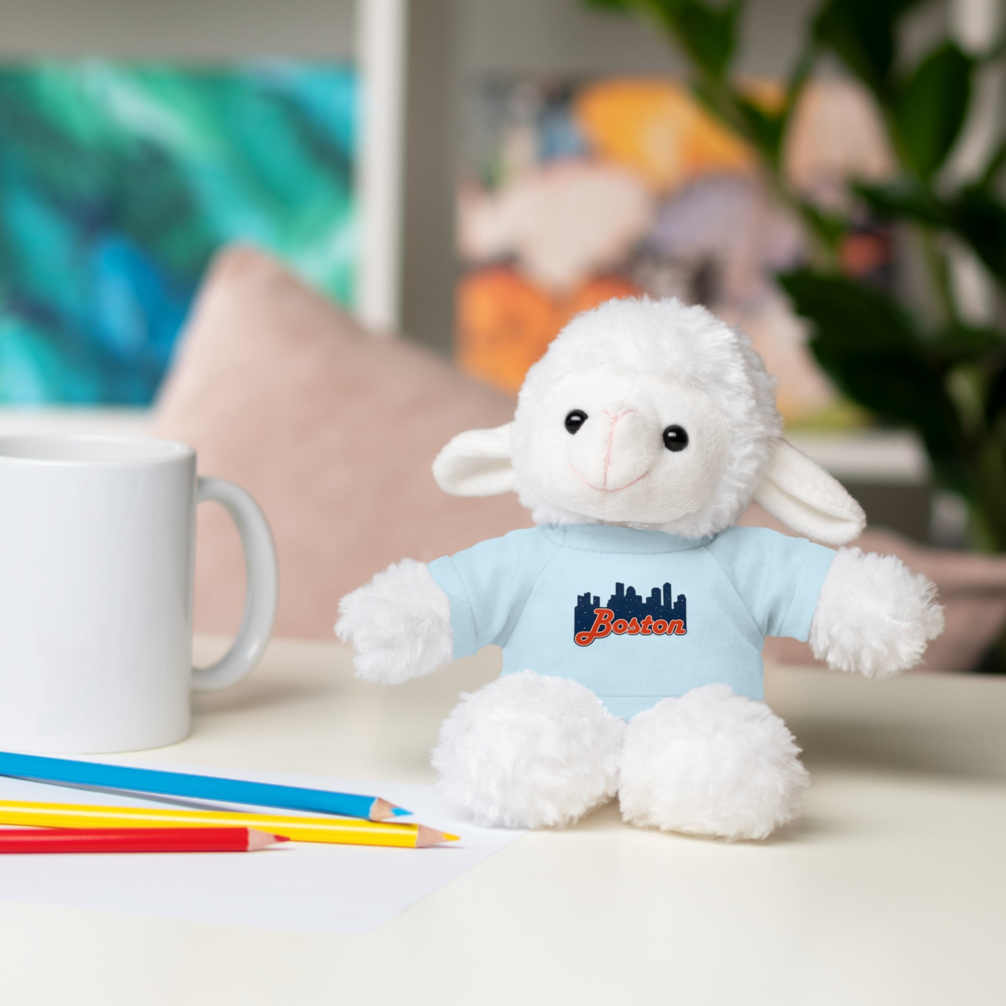 Boston Skyline Teddy Bear with 'Boston' Tee — Plush Souvenir Gift
