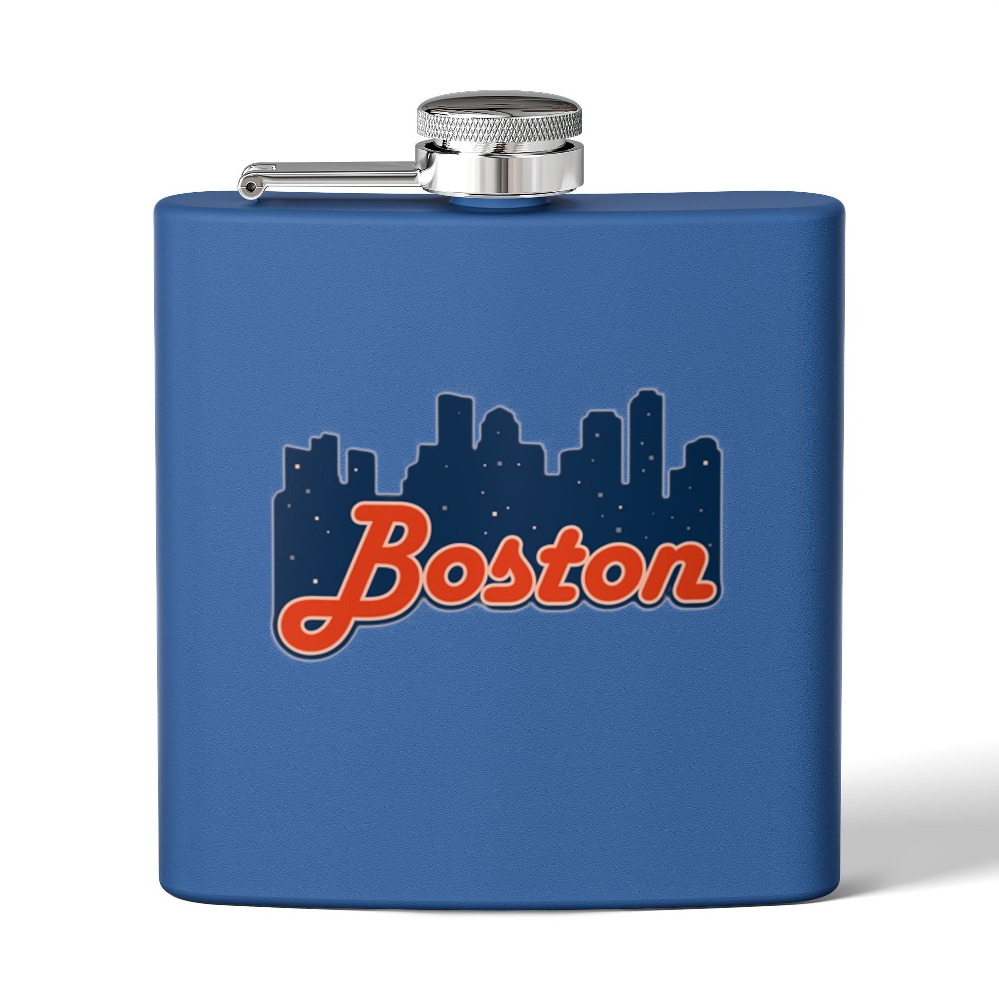 Boston Skyline Stainless Steel Flask — 6oz Travel Hip Flask