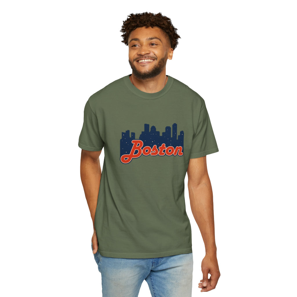 Boston Skyline T-Shirt — Retro Script City Tee