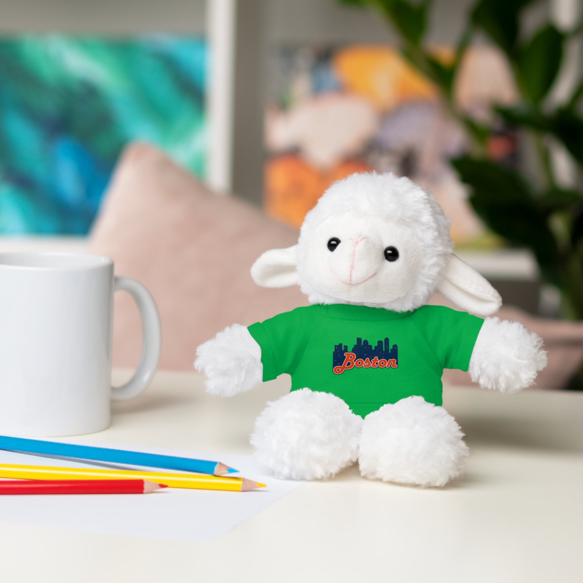Boston Skyline Teddy Bear with 'Boston' Tee — Plush Souvenir Gift