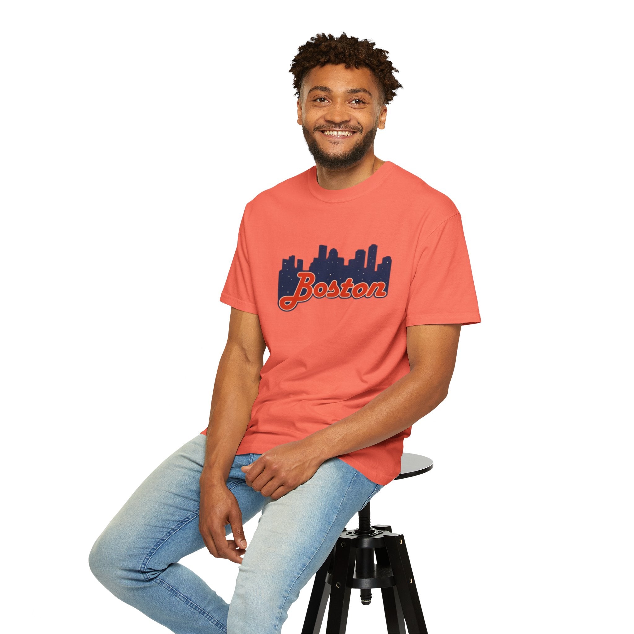 Boston Skyline T-Shirt — Retro Script City Tee