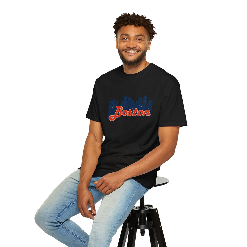 Boston Skyline T-Shirt — Retro Script City Tee