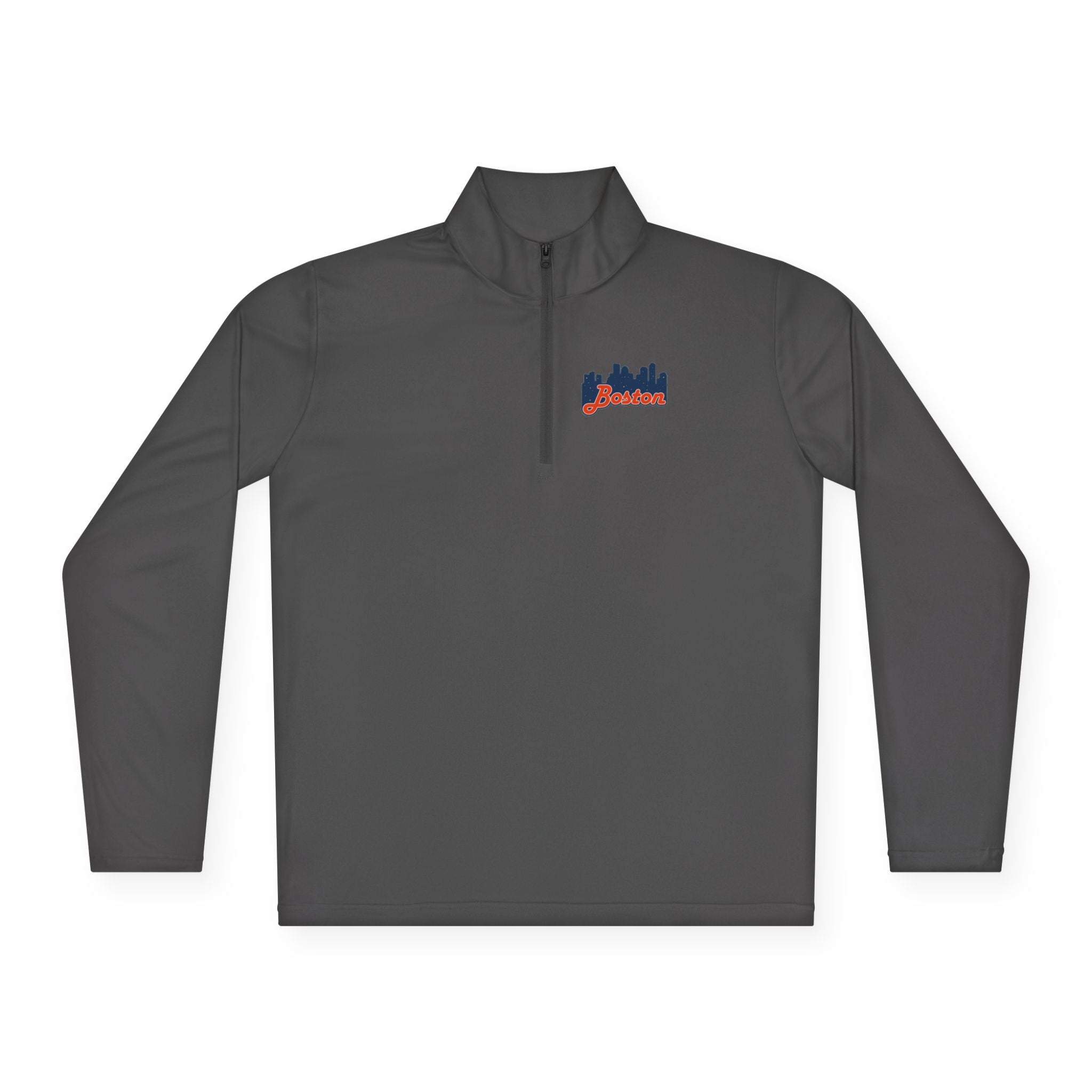 Quarter-Zip Pullover — Boston Skyline Script Logo