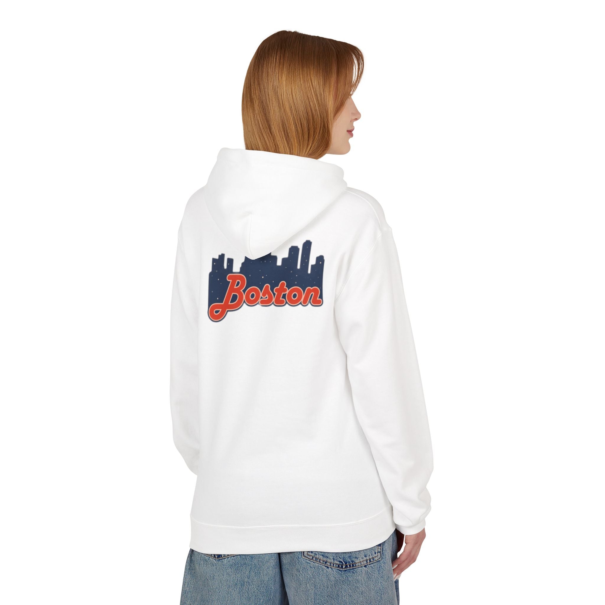 Boston Skyline Hoodie — Retro Script City Skyline Pullover