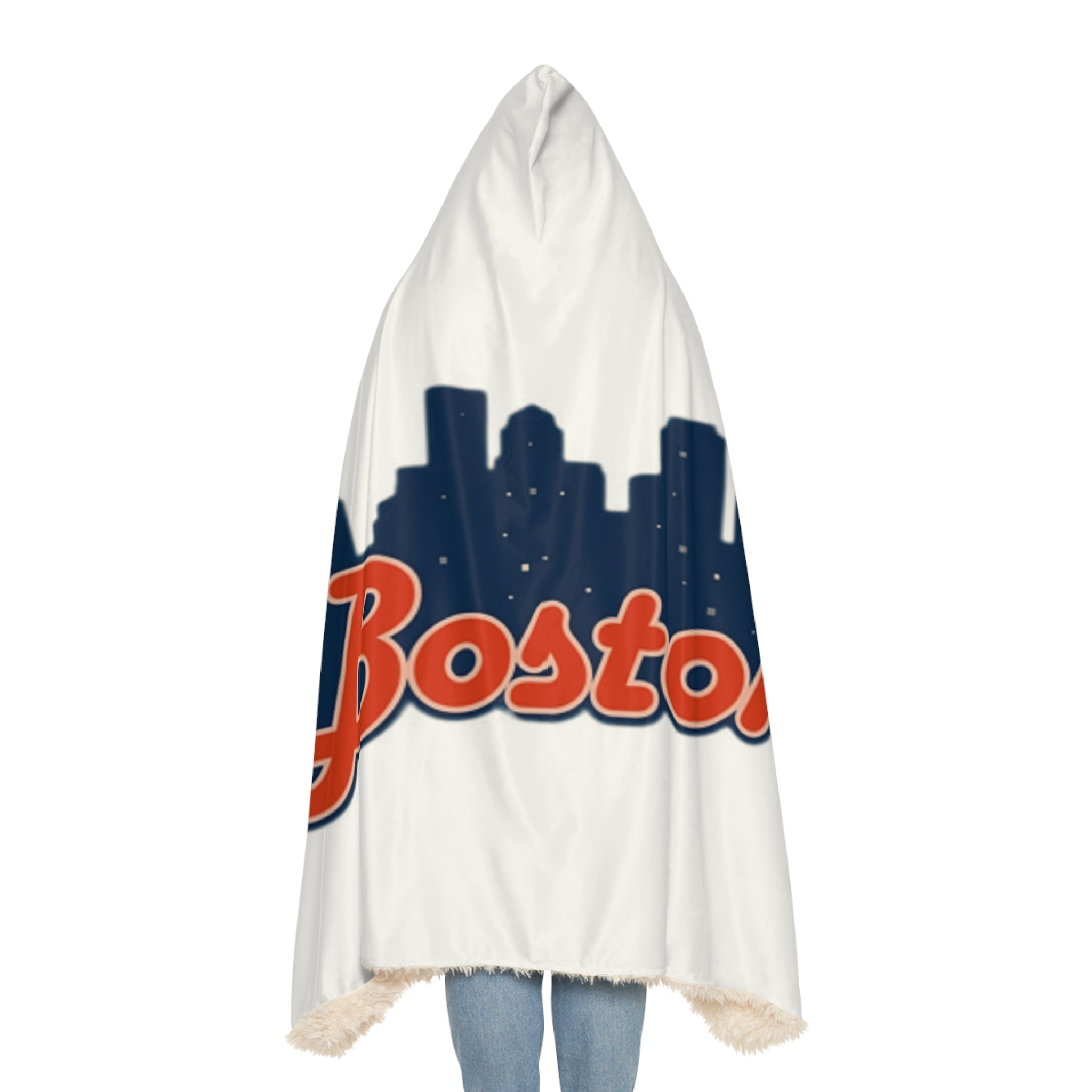 Boston Skyline Hooded Blanket — Cozy Snuggle Throw for Fans & Gifts