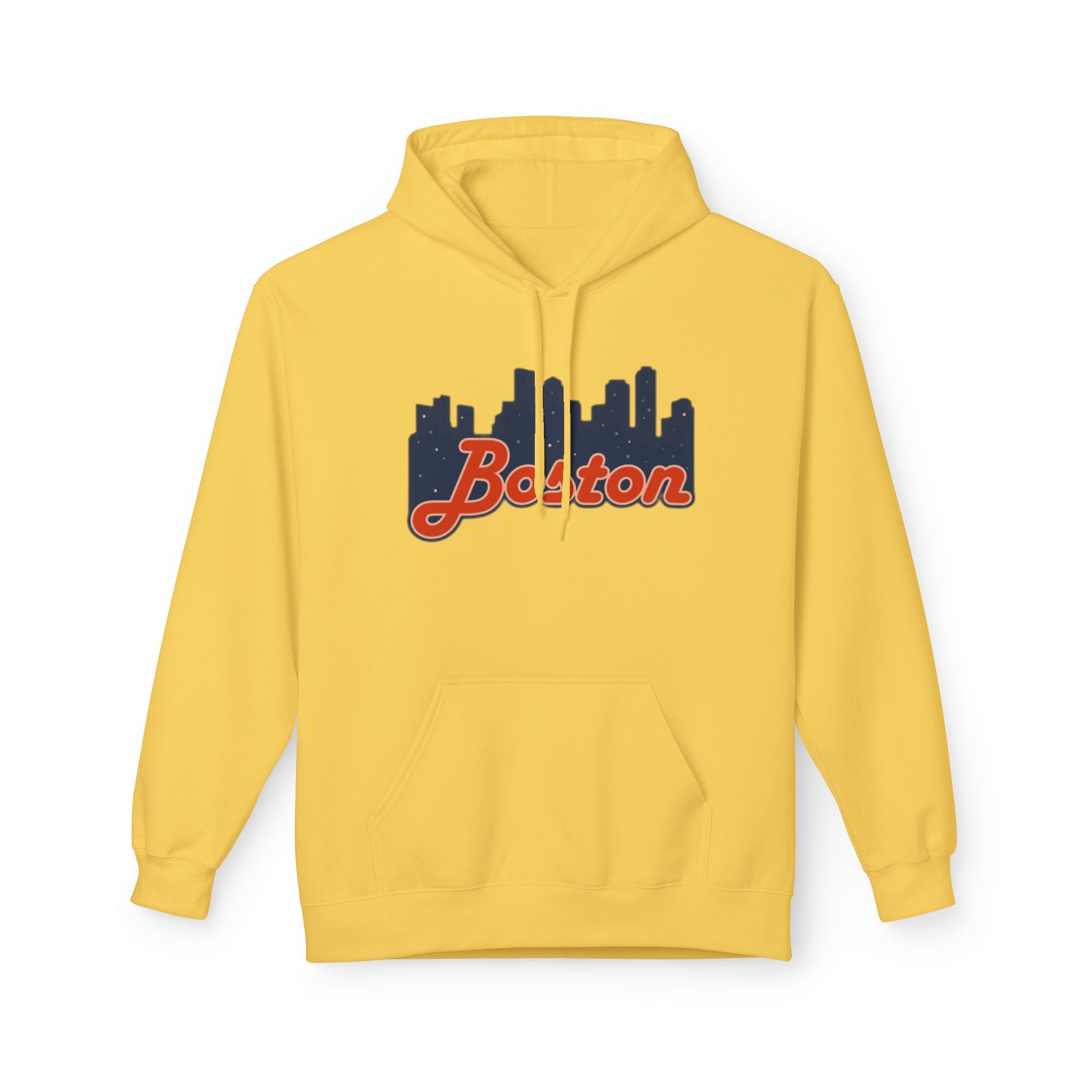 Boston Skyline Hoodie — Retro Script City Skyline Pullover