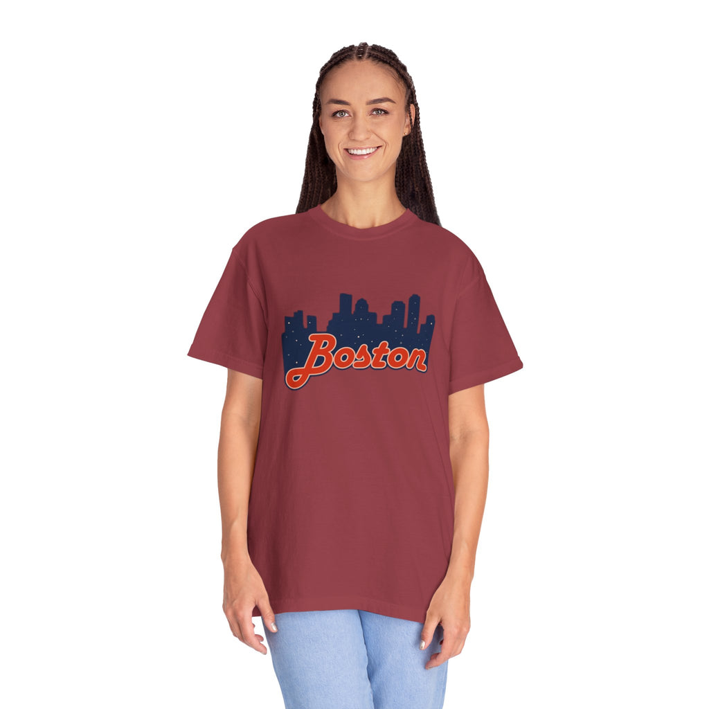 Boston Skyline T-Shirt — Retro Script City Tee