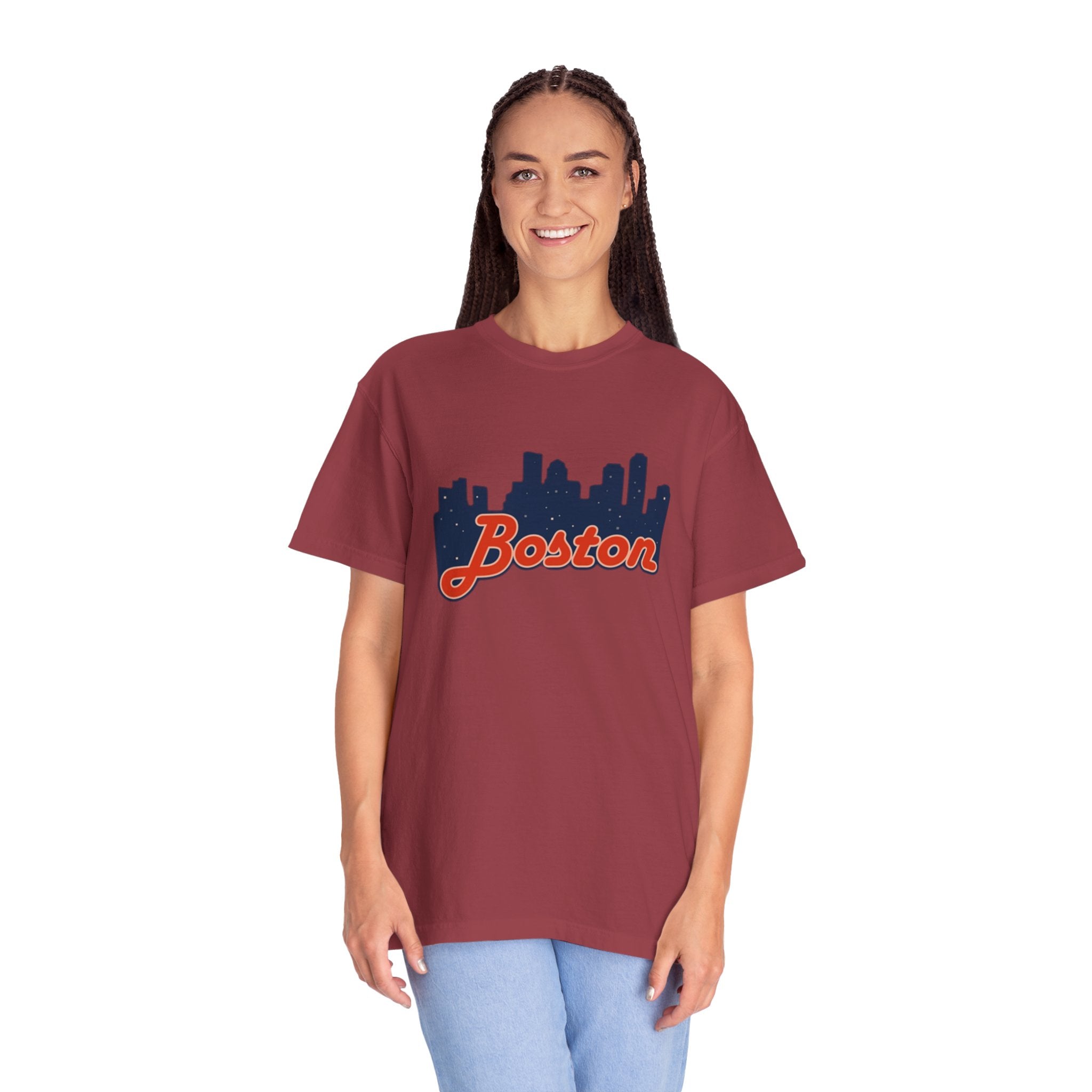 Boston Skyline T-Shirt — Retro Script City Tee