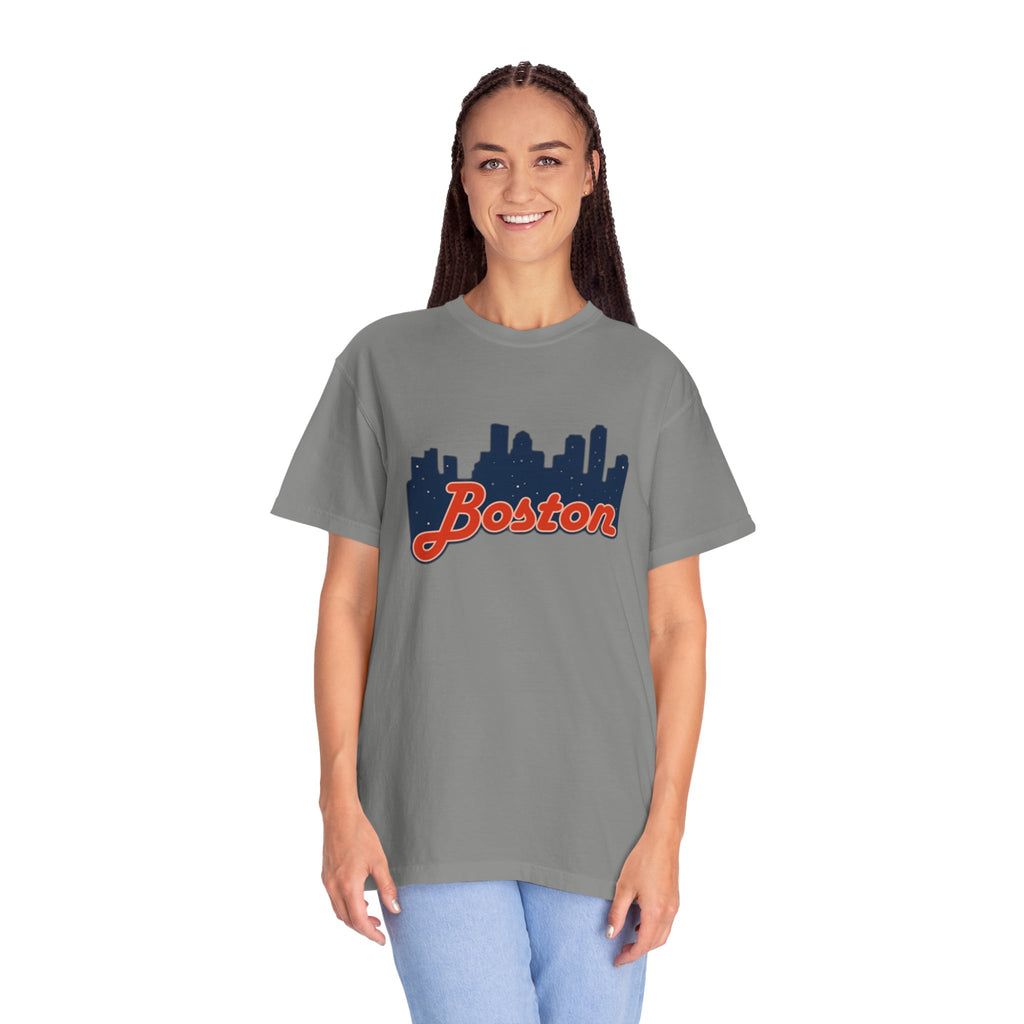 Boston Skyline T-Shirt — Retro Script City Tee