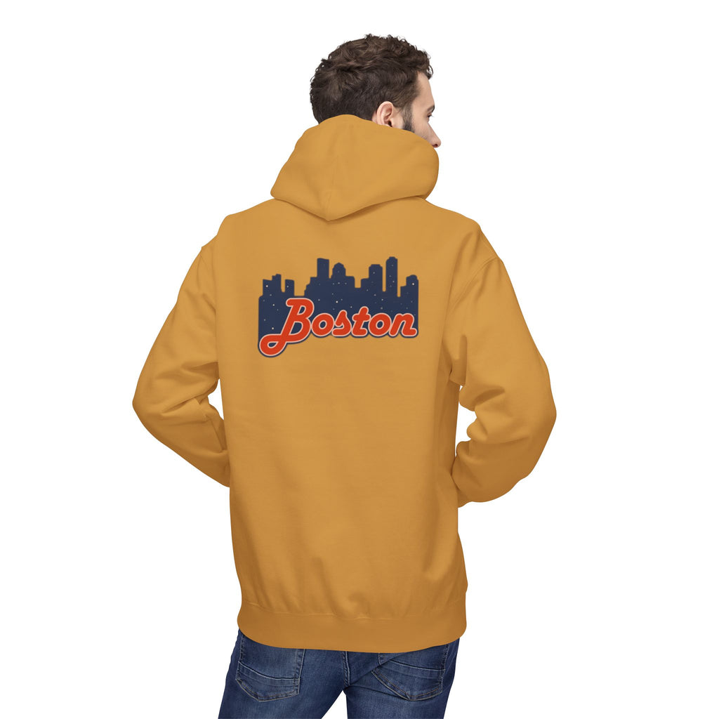 Boston Skyline Hoodie — Retro Script City Skyline Pullover