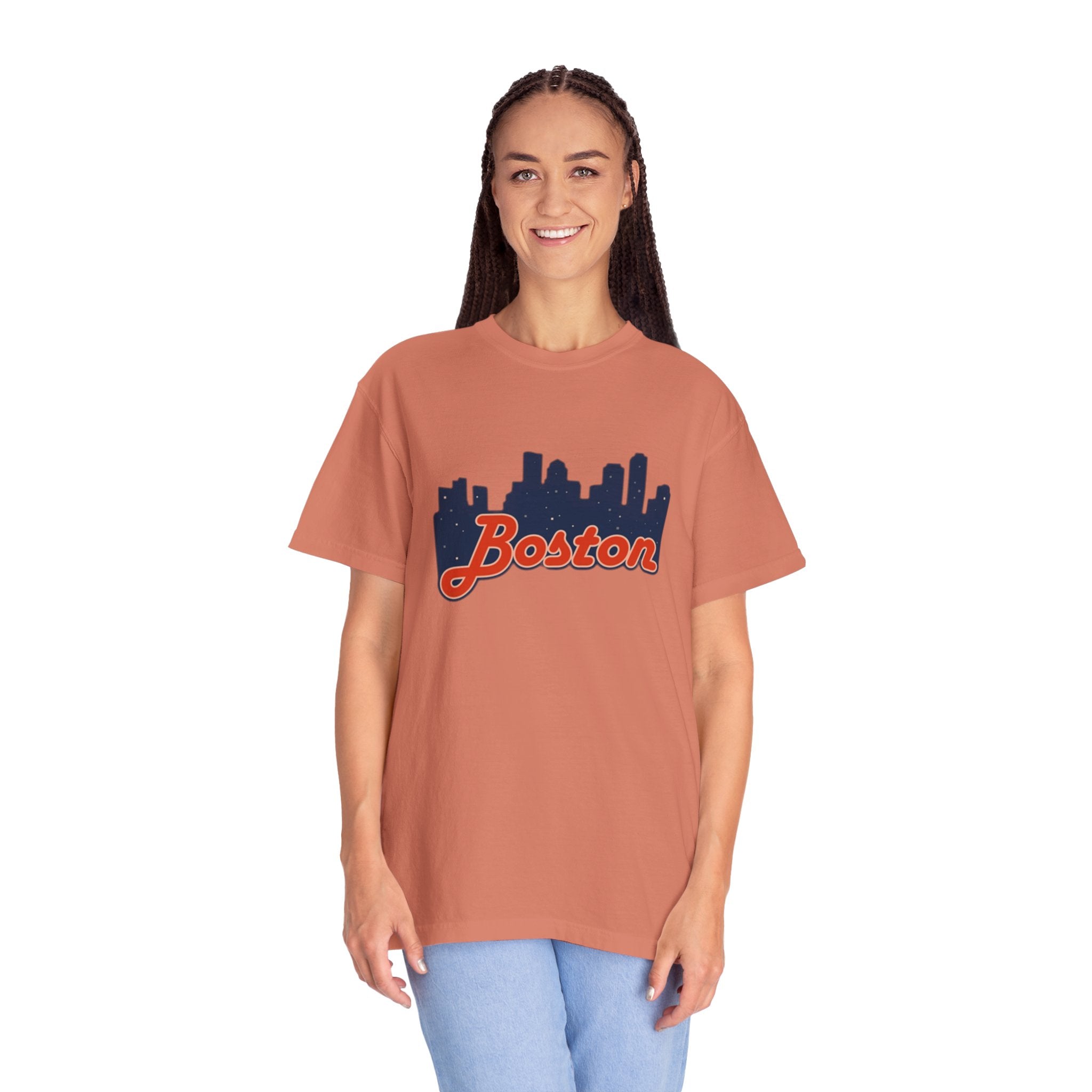 Boston Skyline T-Shirt — Retro Script City Tee