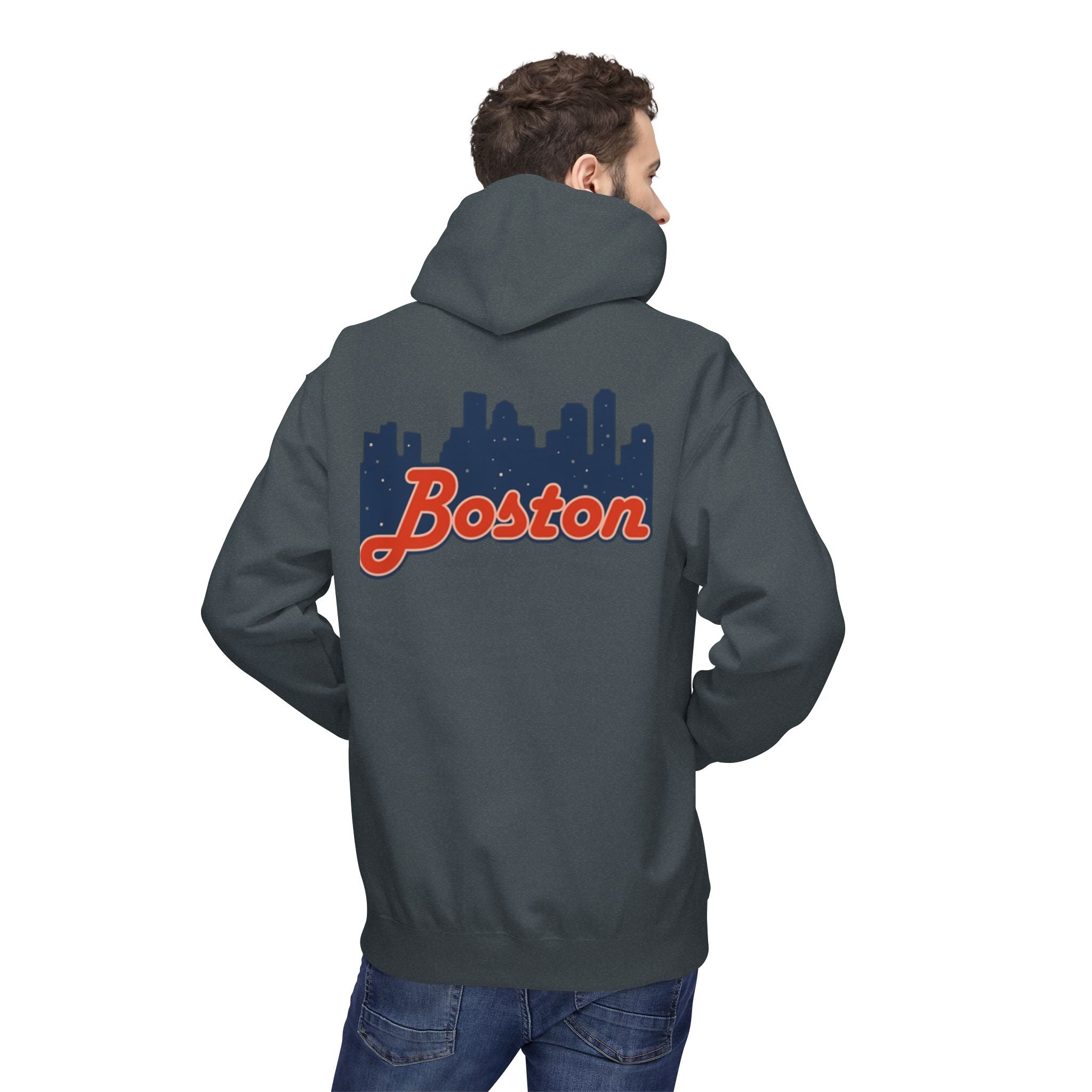Boston Skyline Hoodie – Retro Script City Sweatshirt
