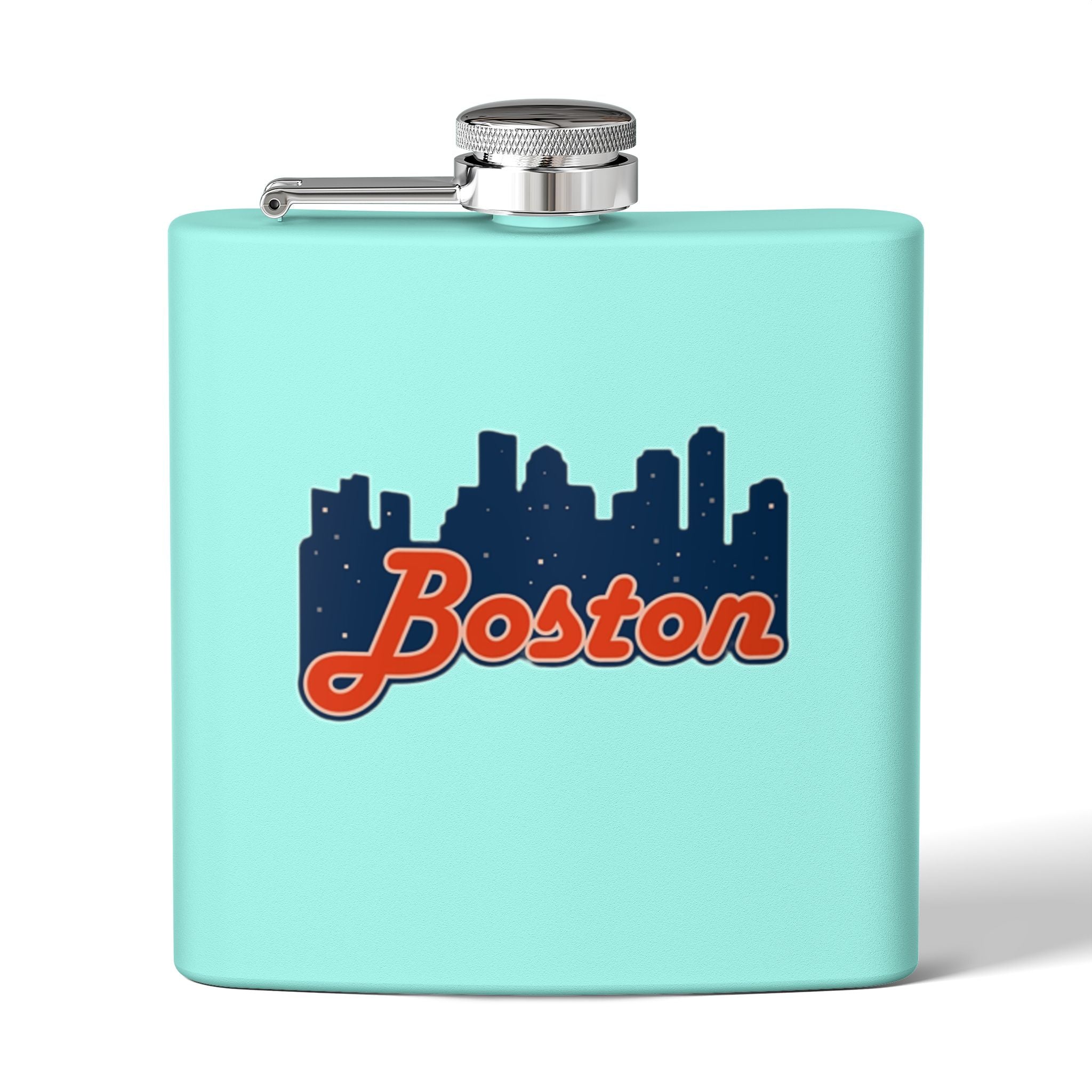 Boston Skyline Stainless Steel Flask — 6oz Travel Hip Flask