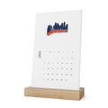 Boston Skyline Vertical Desk Calendar 2025 — Minimal Wooden Stand