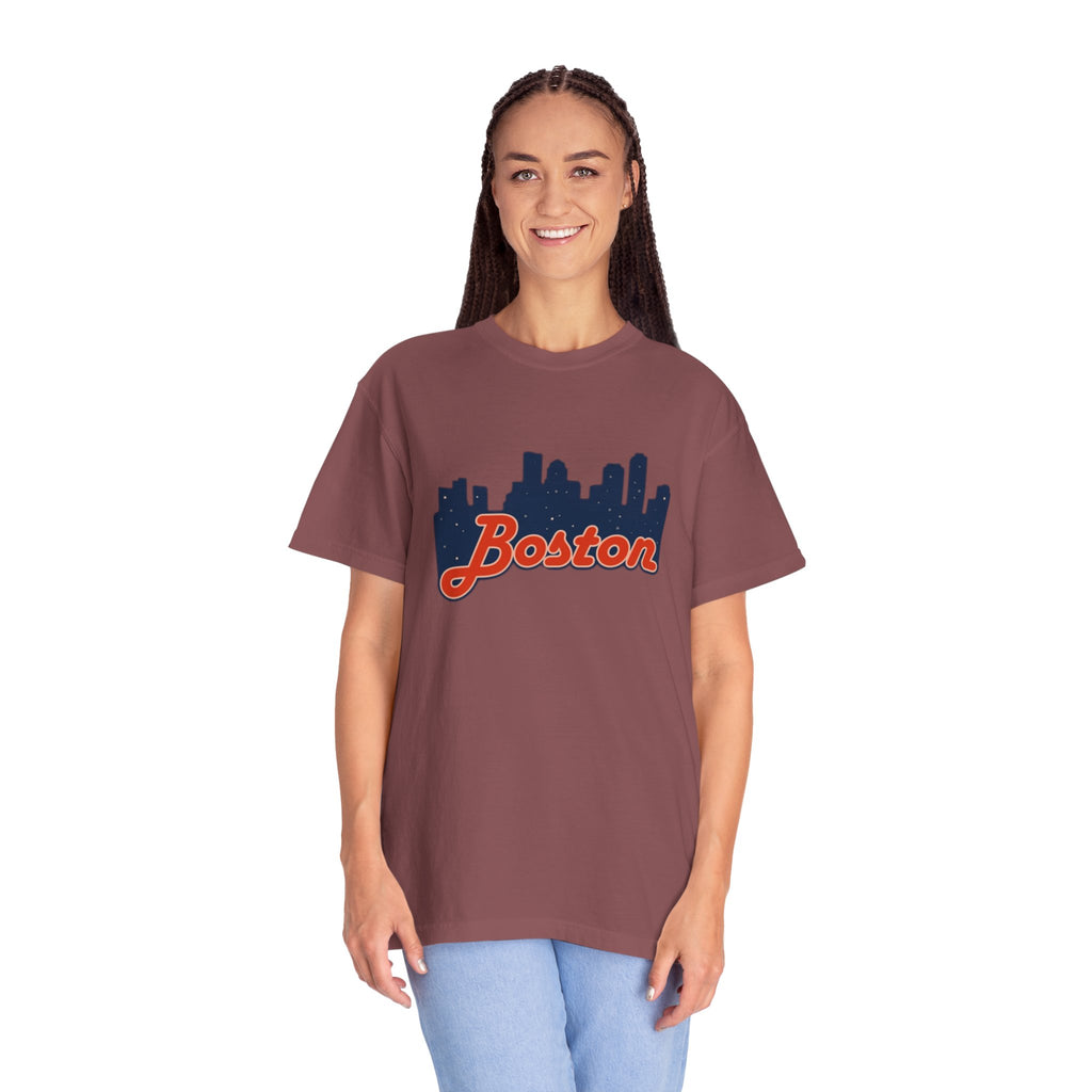 Boston Skyline T-Shirt — Retro Script City Tee