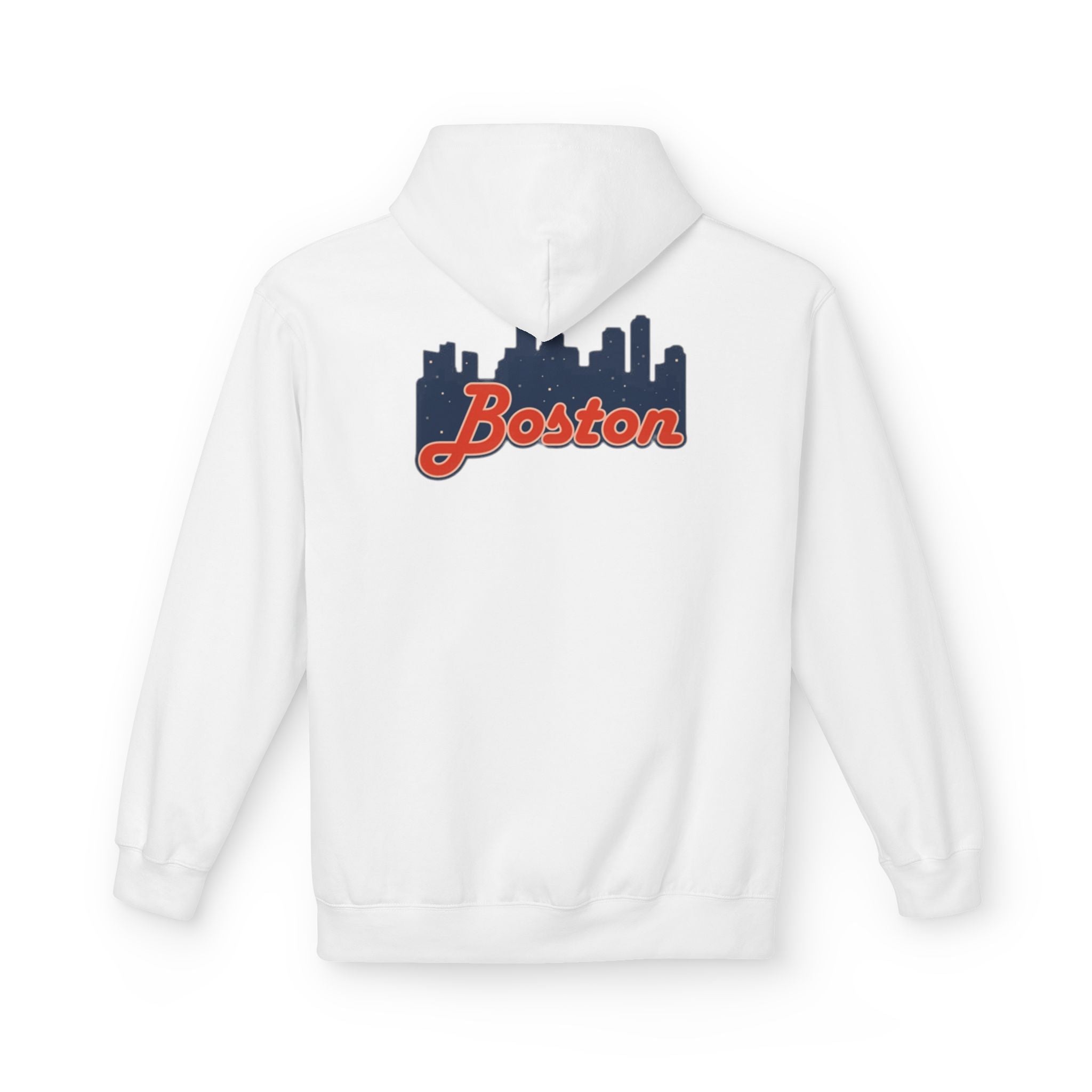 Boston Skyline Hoodie — Retro Script City Skyline Pullover