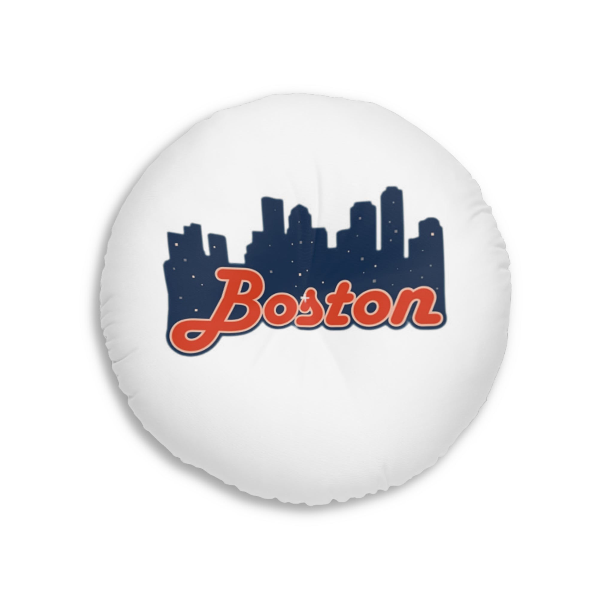 Boston Skyline Round Tufted Floor Pillow — City Pride Home Accent