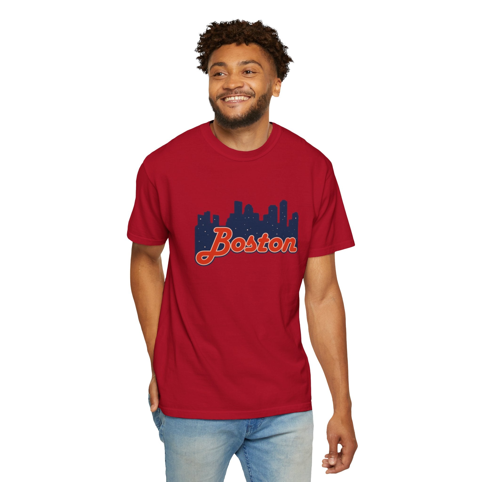 Boston Skyline T-Shirt — Retro Script City Tee