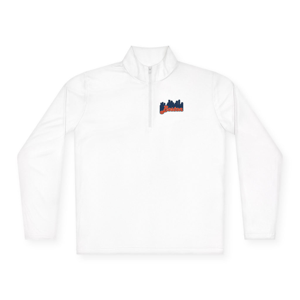 Quarter-Zip Pullover — Boston Skyline Script Logo