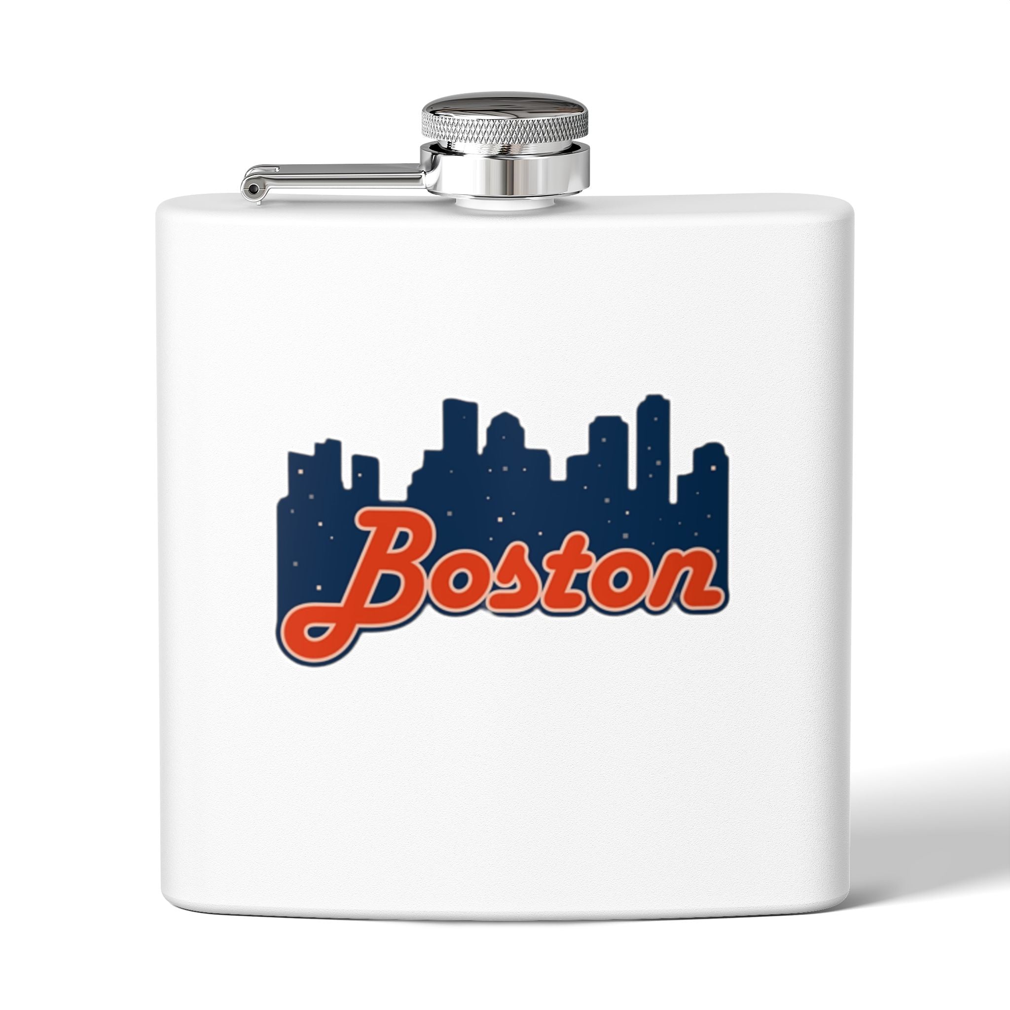 Boston Skyline Stainless Steel Flask — 6oz Travel Hip Flask