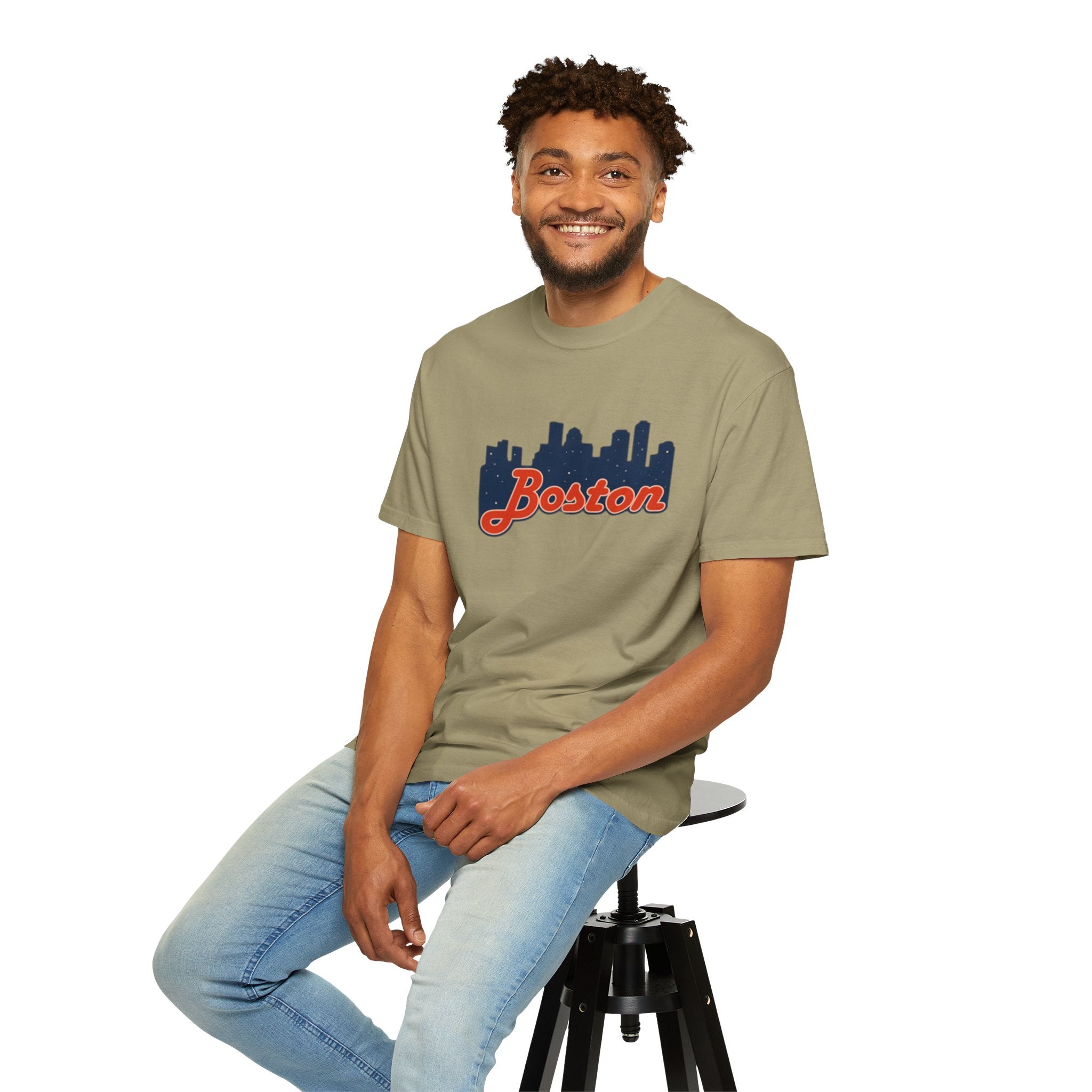 Boston Skyline T-Shirt — Retro Script City Tee
