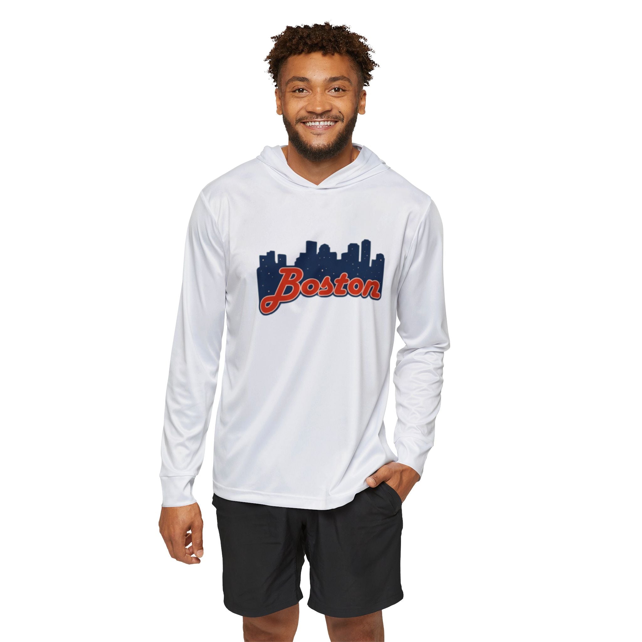 Boston Skyline Hoodie — Men's Sports Warmup Pullover