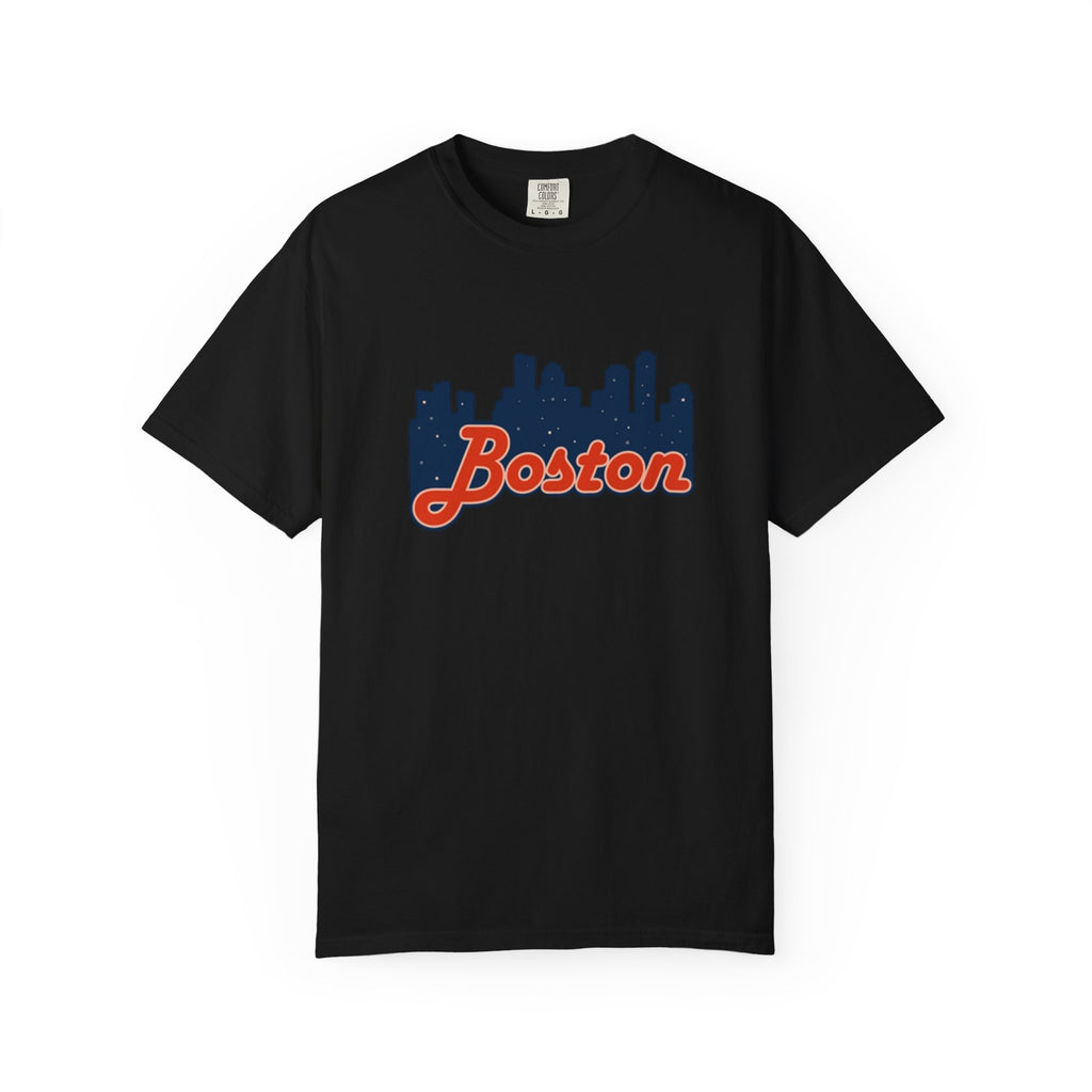 Boston Skyline T-Shirt — Retro Script City Tee