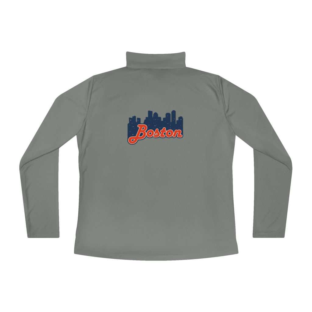 Ladies Quarter-Zip Pullover — Retro Script Skyline Logo