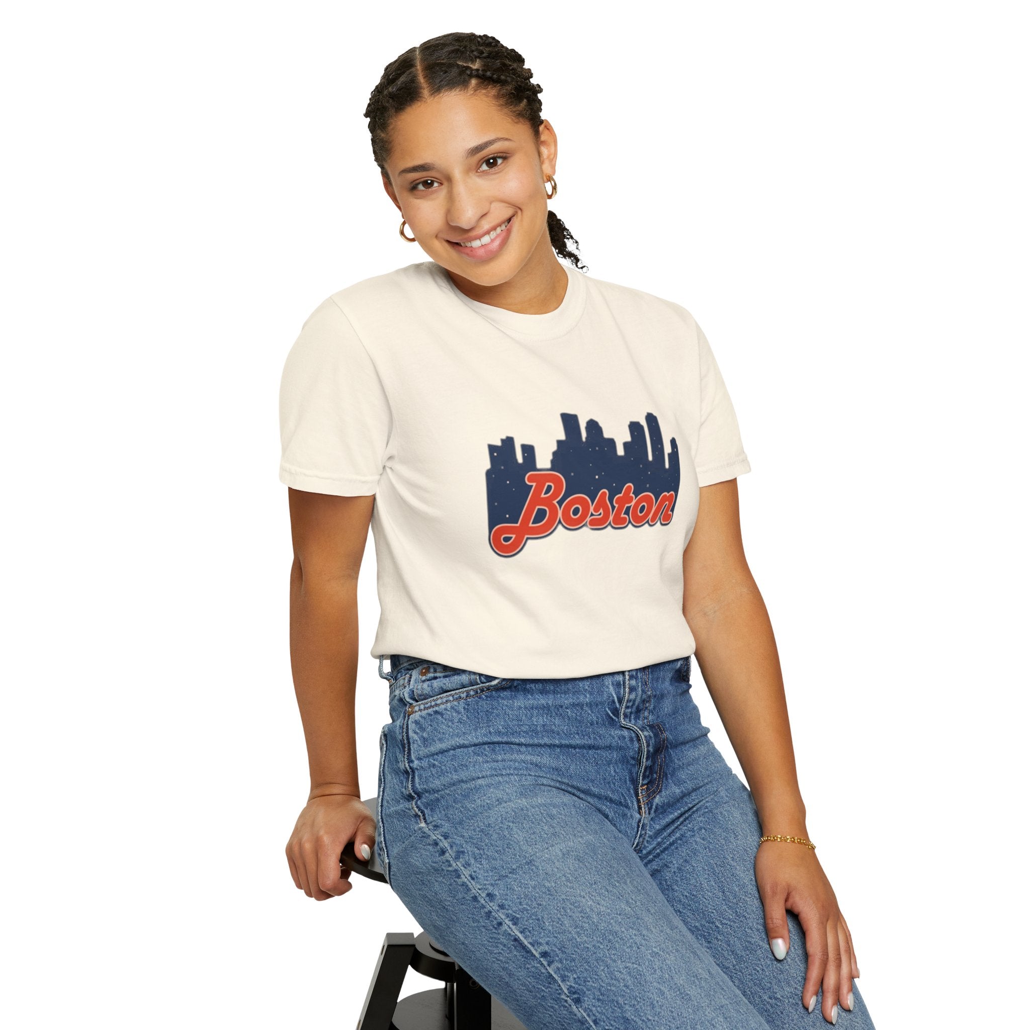 Boston Skyline T-Shirt — Retro Script City Tee
