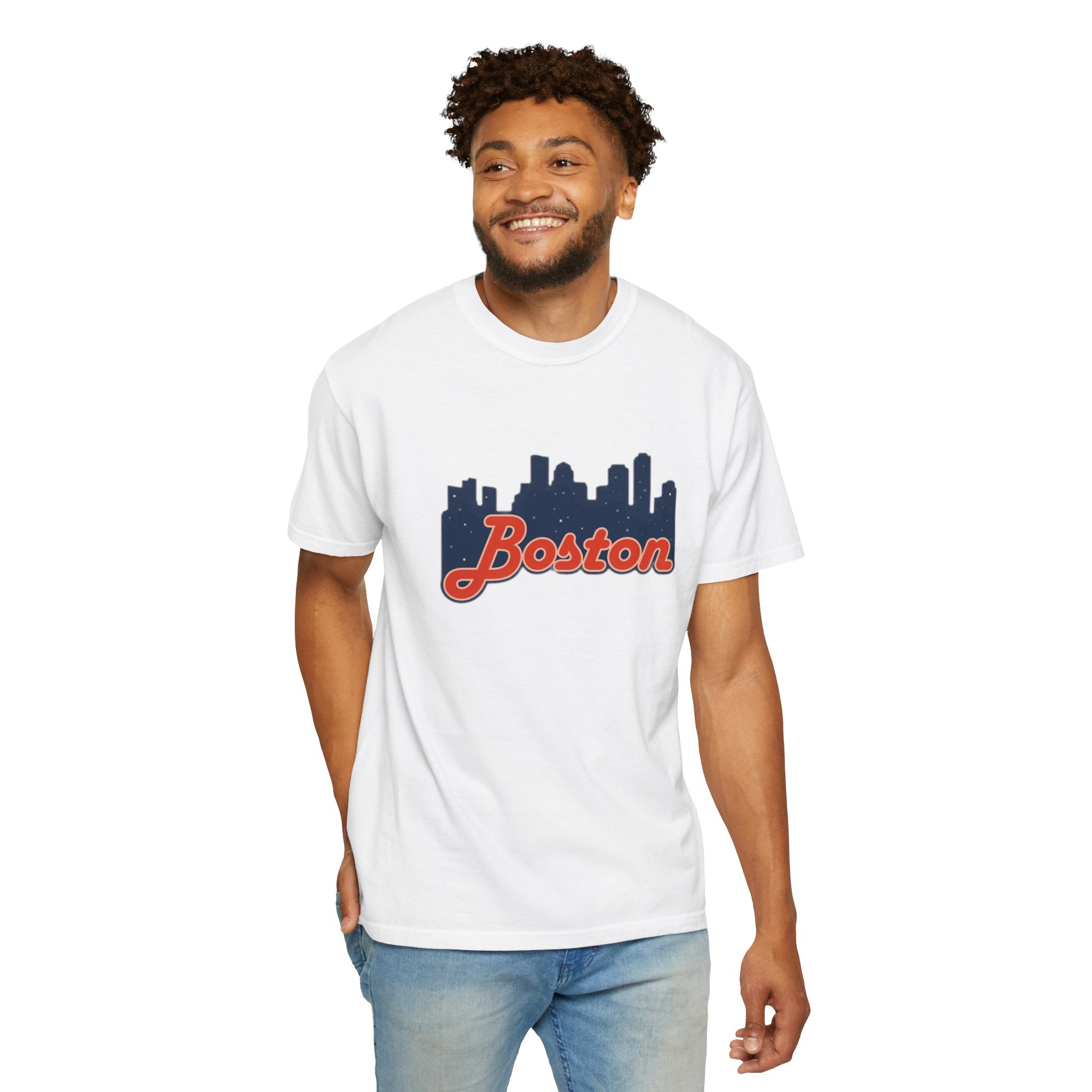 Boston Skyline T-Shirt — Retro Script City Tee