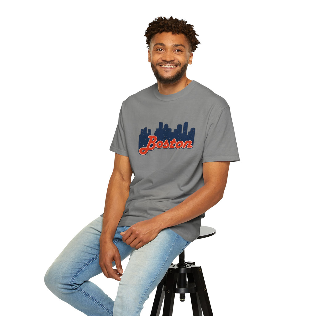 Boston Skyline T-Shirt — Retro Script City Tee